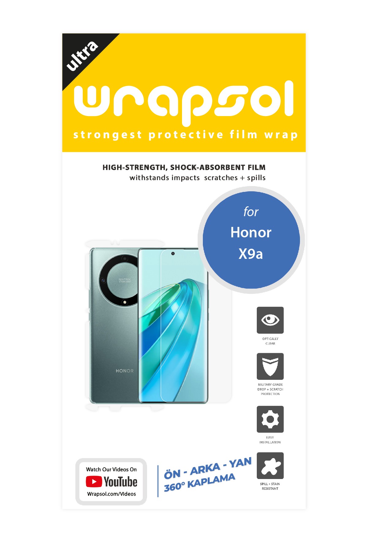 Honor X9a - Fullbody Koruyucu Parlak Şeffaf Poliüretan Film (150 micron)