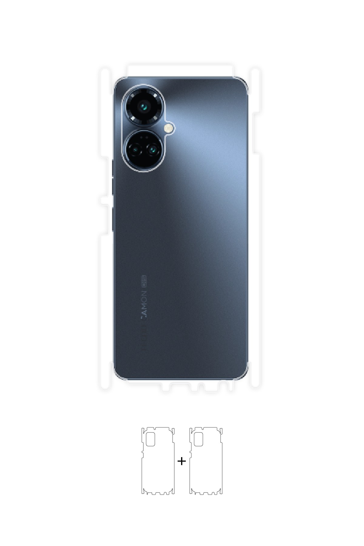 Tecno Camon 19 Pro - Arka/Yan Koruyucu Parlak Şeffaf Poliüretan Film (150 micron)