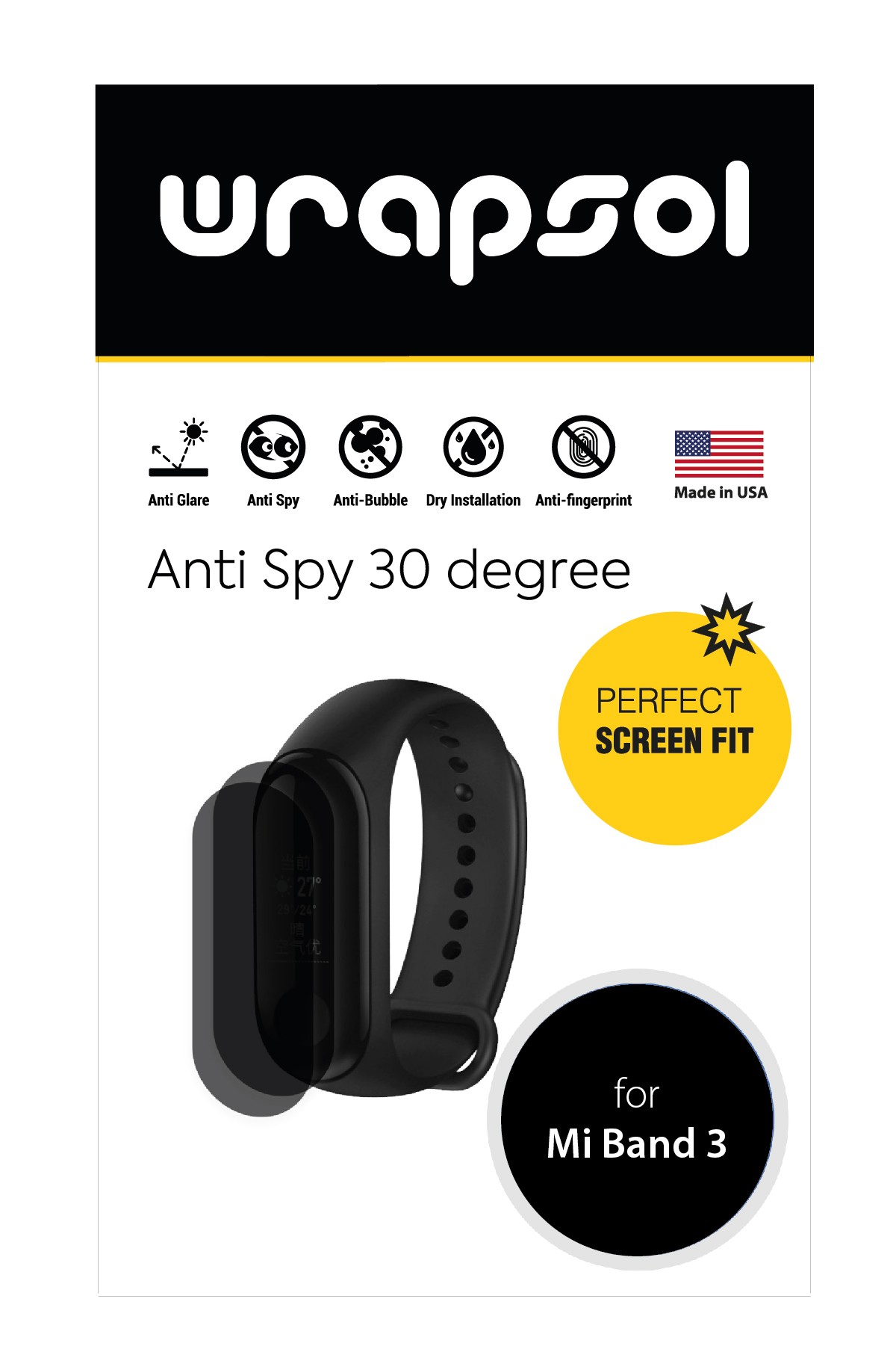 Xiaomi Mi Band 3 - Mat Hayalet Ekran Koruyucu Film (120 micron)