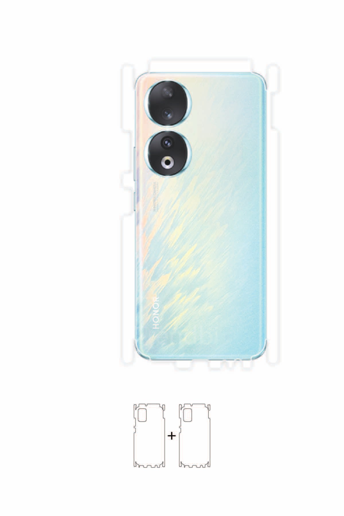 Honor 90 - Arka/Yan Koruyucu Parlak Şeffaf Poliüretan Film (150 micron)