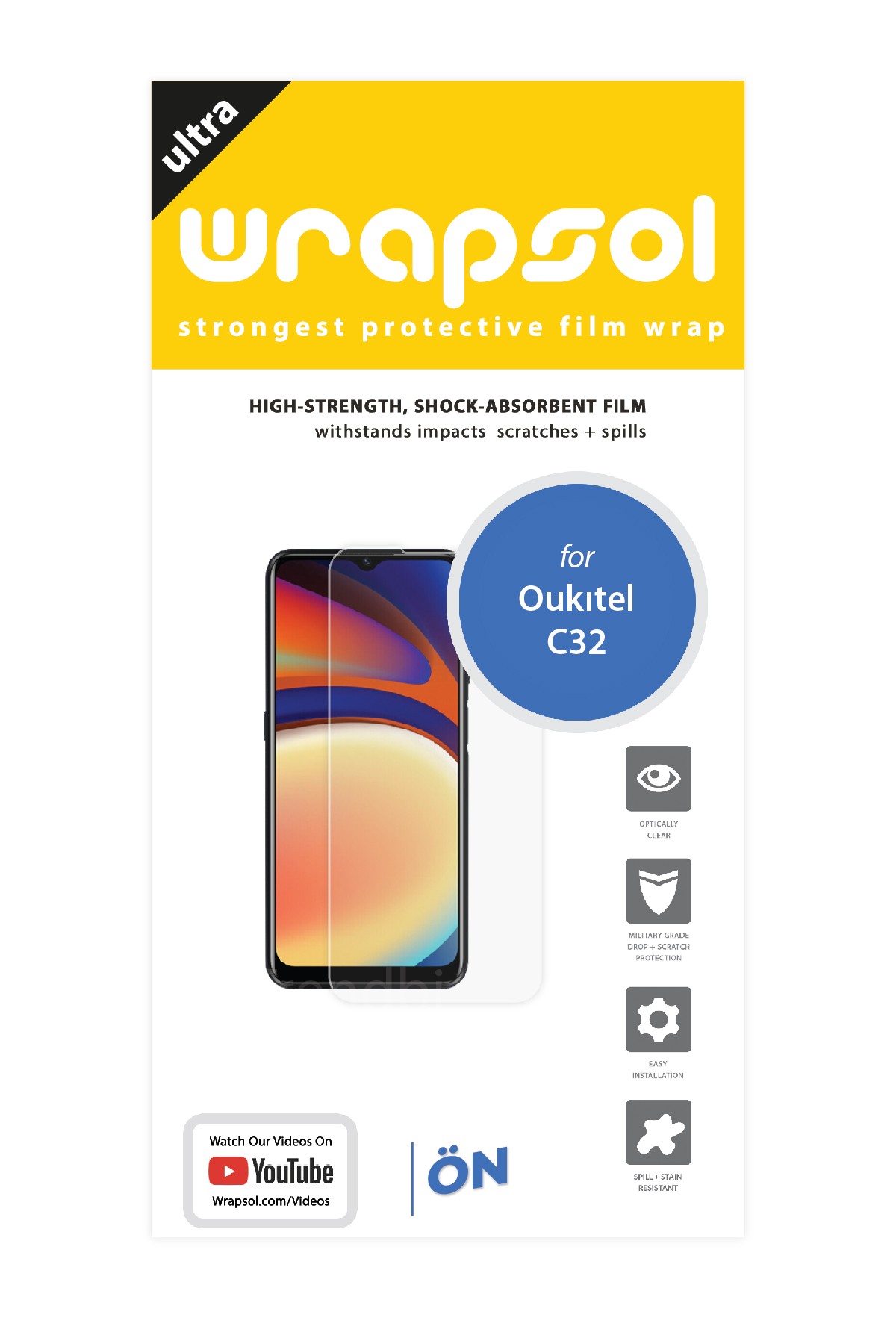 Oukitel C32 - Ekran Koruyucu Parlak Şeffaf Poliüretan Film (150 mikron)