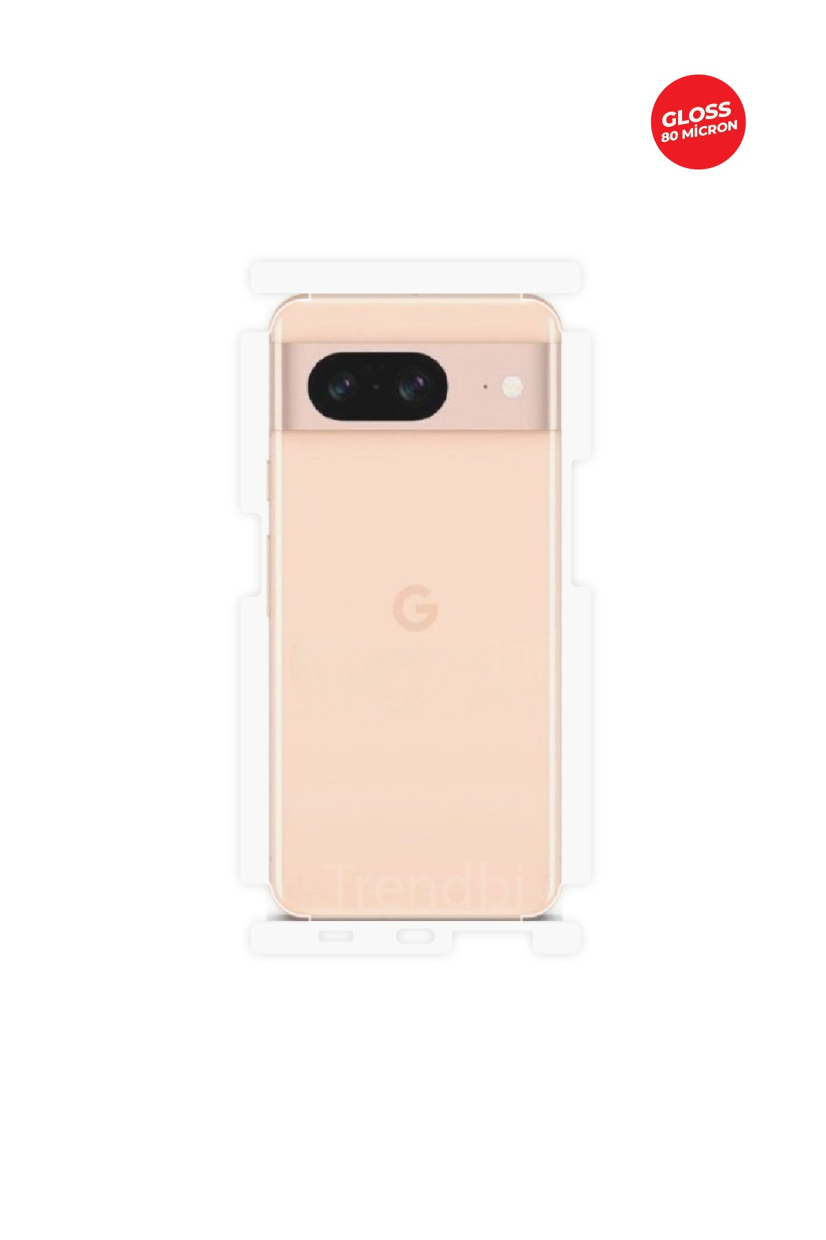 Google Pixel 8 - Arka/Yan Koruyucu Parlak Şeffaf TPU Film (80 micron)