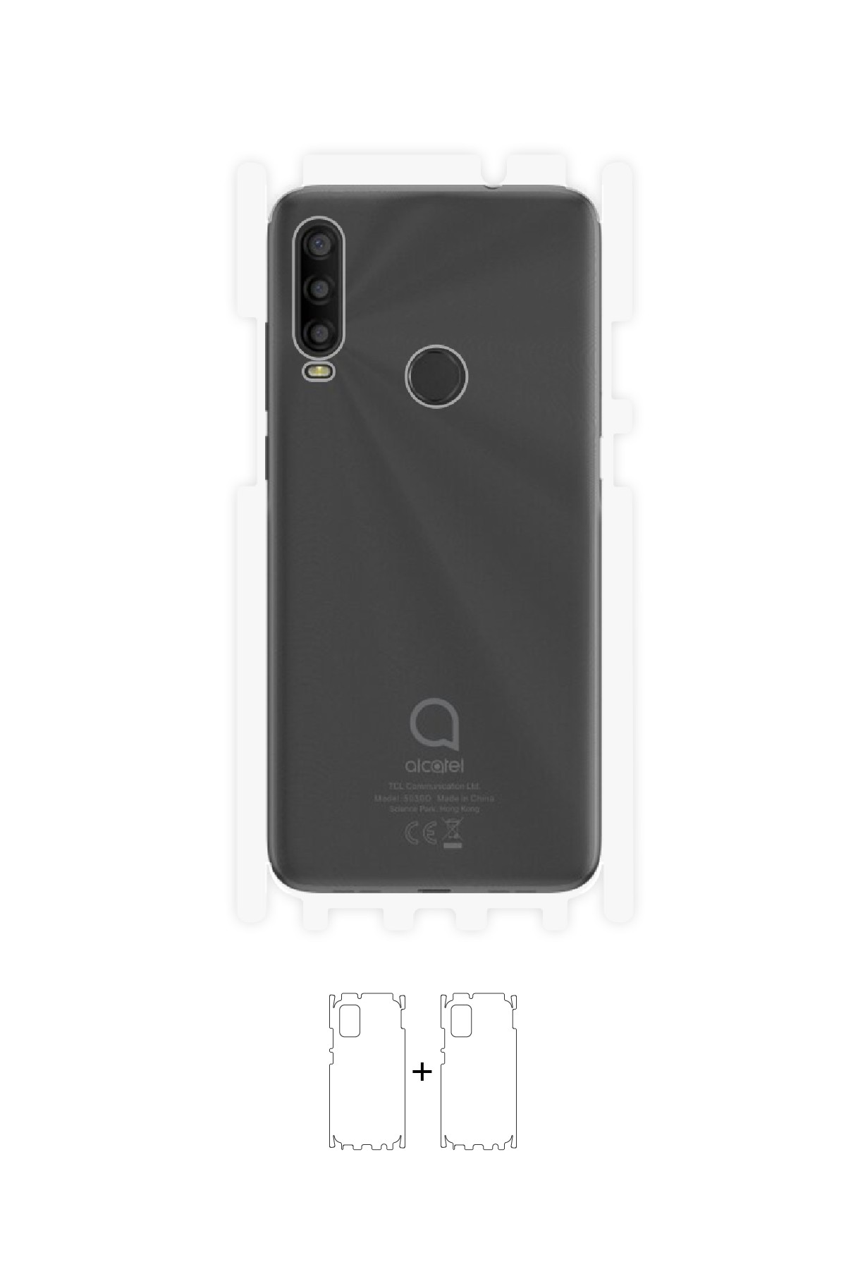 Alcatel 1 SE 2020 - Arka/Yan Koruyucu Parlak Şeffaf Poliüretan Film (150 micron)