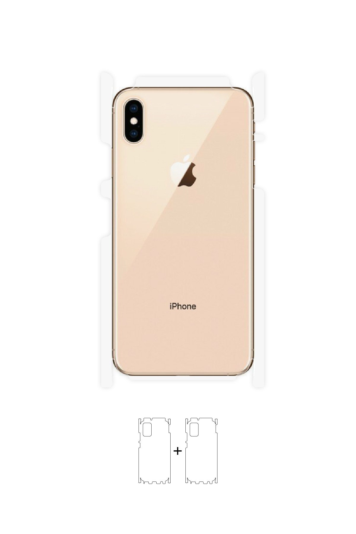 iPhone XS Max - Arka/Yan Koruyucu Parlak Şeffaf Poliüretan Film (150 micron)