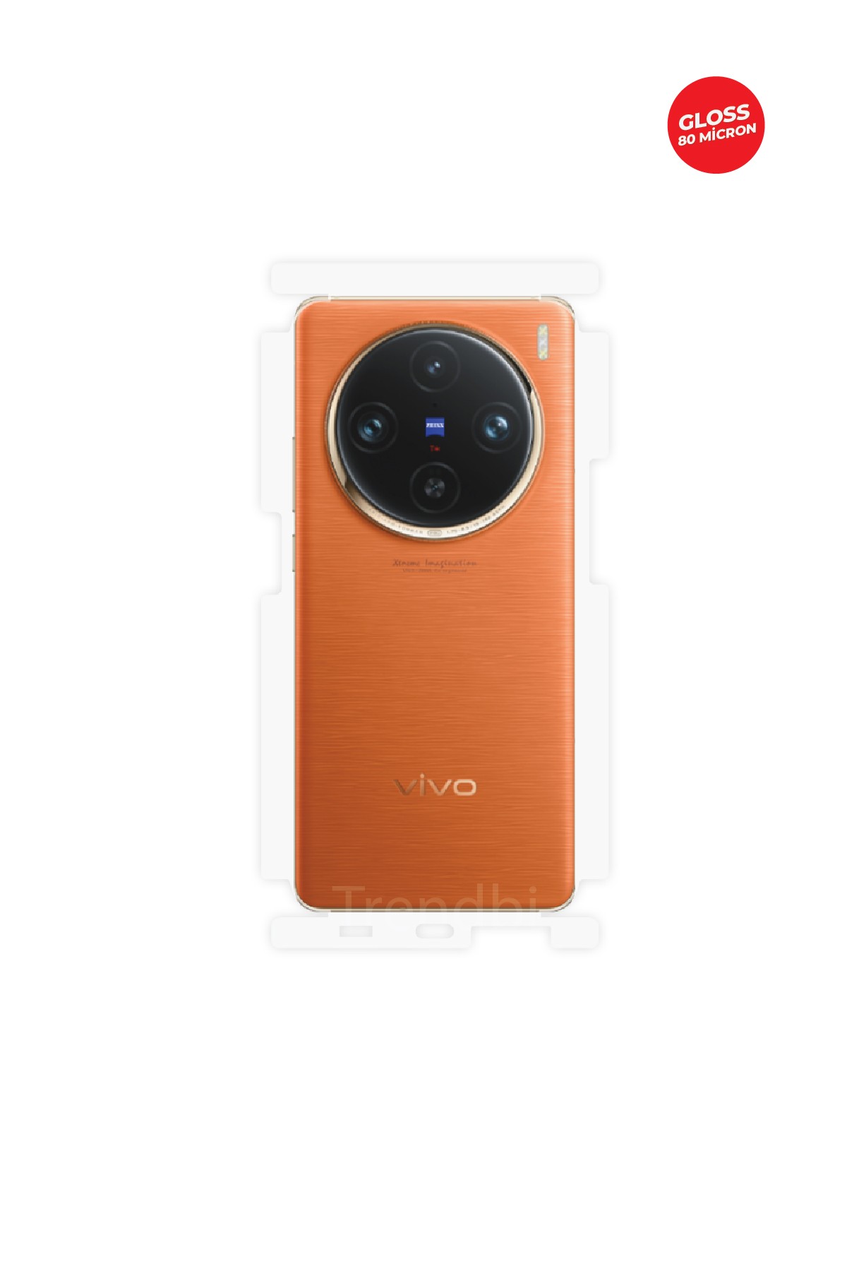 Vivo X100 Pro - Arka/Yan Koruyucu Parlak Şeffaf TPU Film (80 micron)