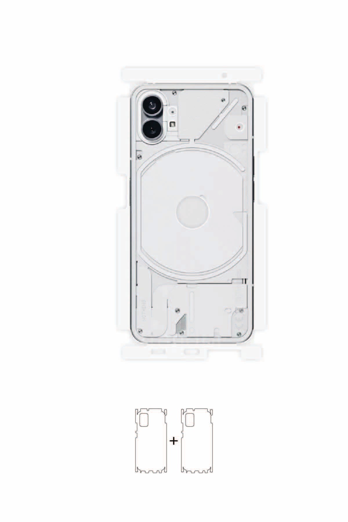 Nothing Phone 1 - Arka/Yan Koruyucu Parlak Şeffaf Poliüretan Film (150 micron)