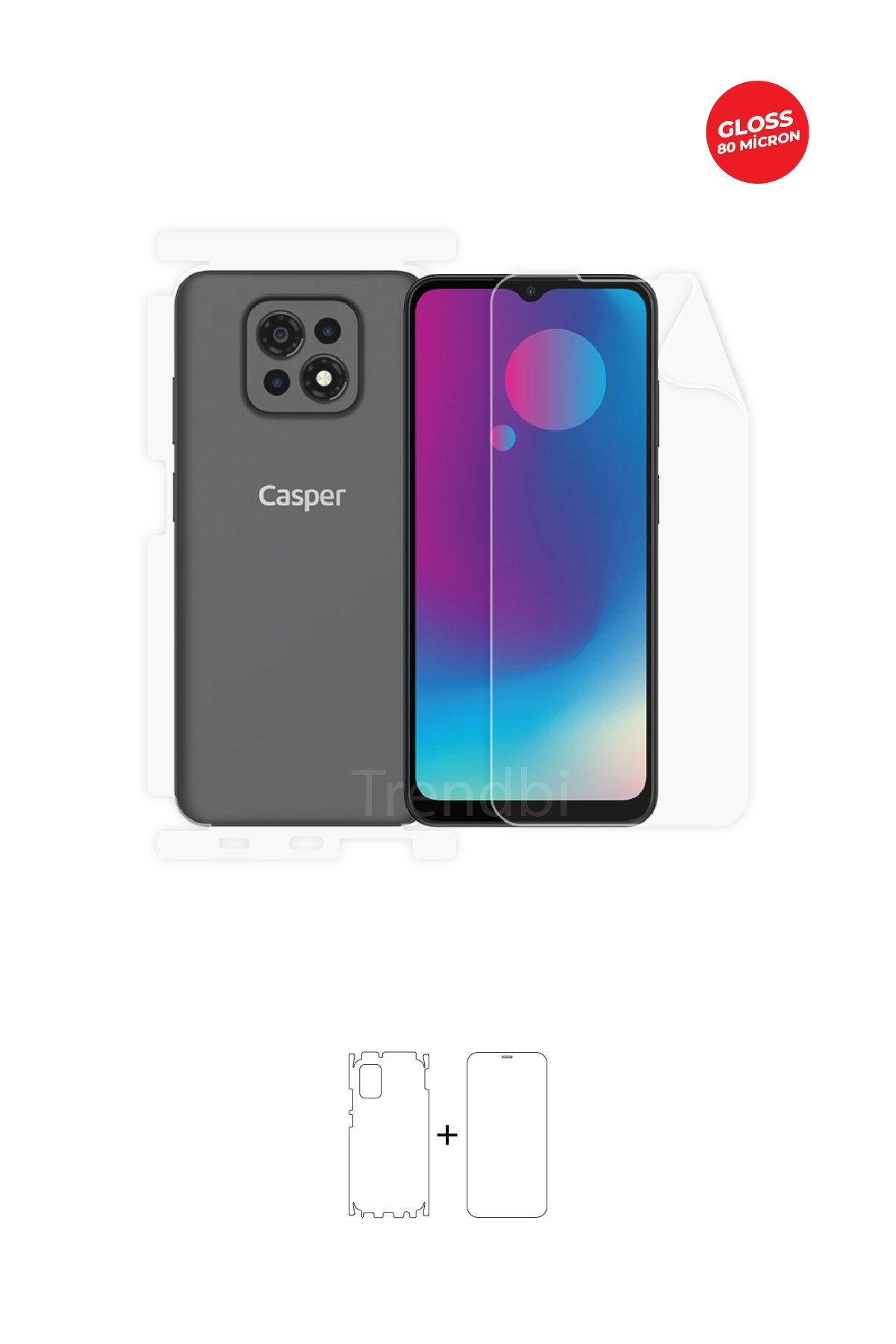 Casper Via M35 - Fullbody Koruyucu Parlak Şeffaf TPU Film (80 micron)