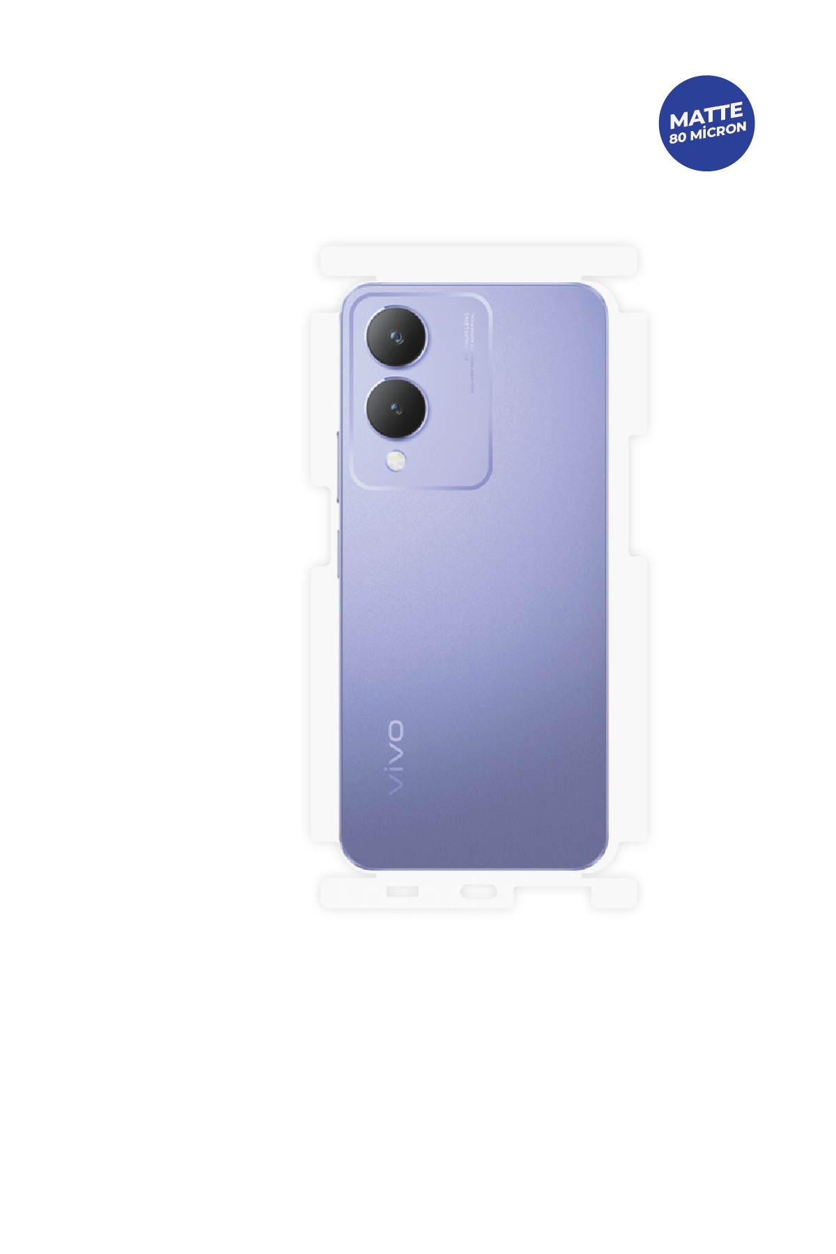 Vivo Y17s - Arka/Yan Koruyucu Mat TPU Film (80 micron)