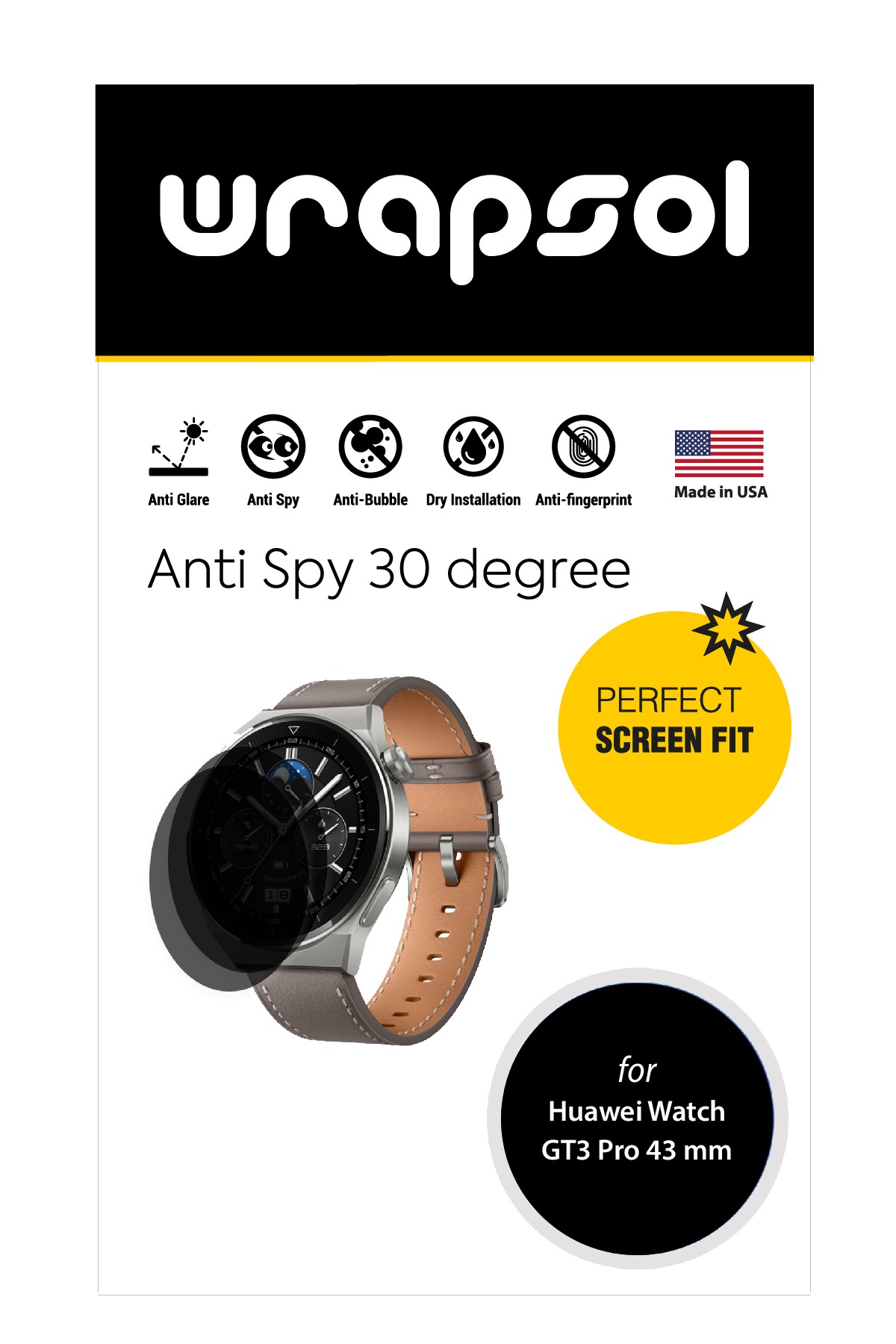 Huawei Watch GT3 Pro 43 mm - Mat Hayalet Ekran Koruyucu Film (120 micron)