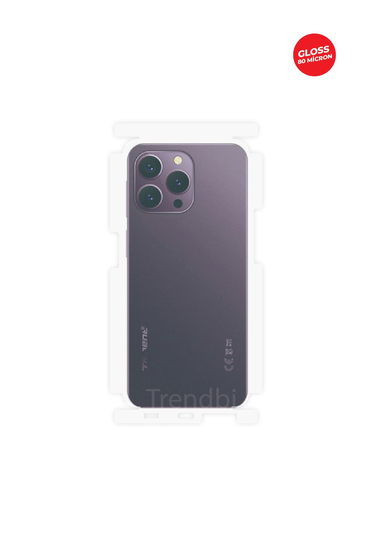 Trident A55 - Arka/Yan Koruyucu Parlak Şeffaf TPU Film (80 micron)