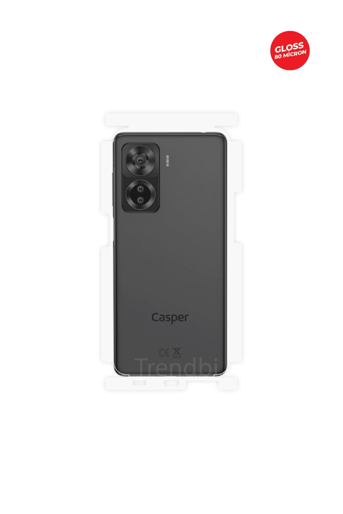 Casper Via X40 - Arka/Yan Koruyucu Parlak Şeffaf TPU Film (80 micron)