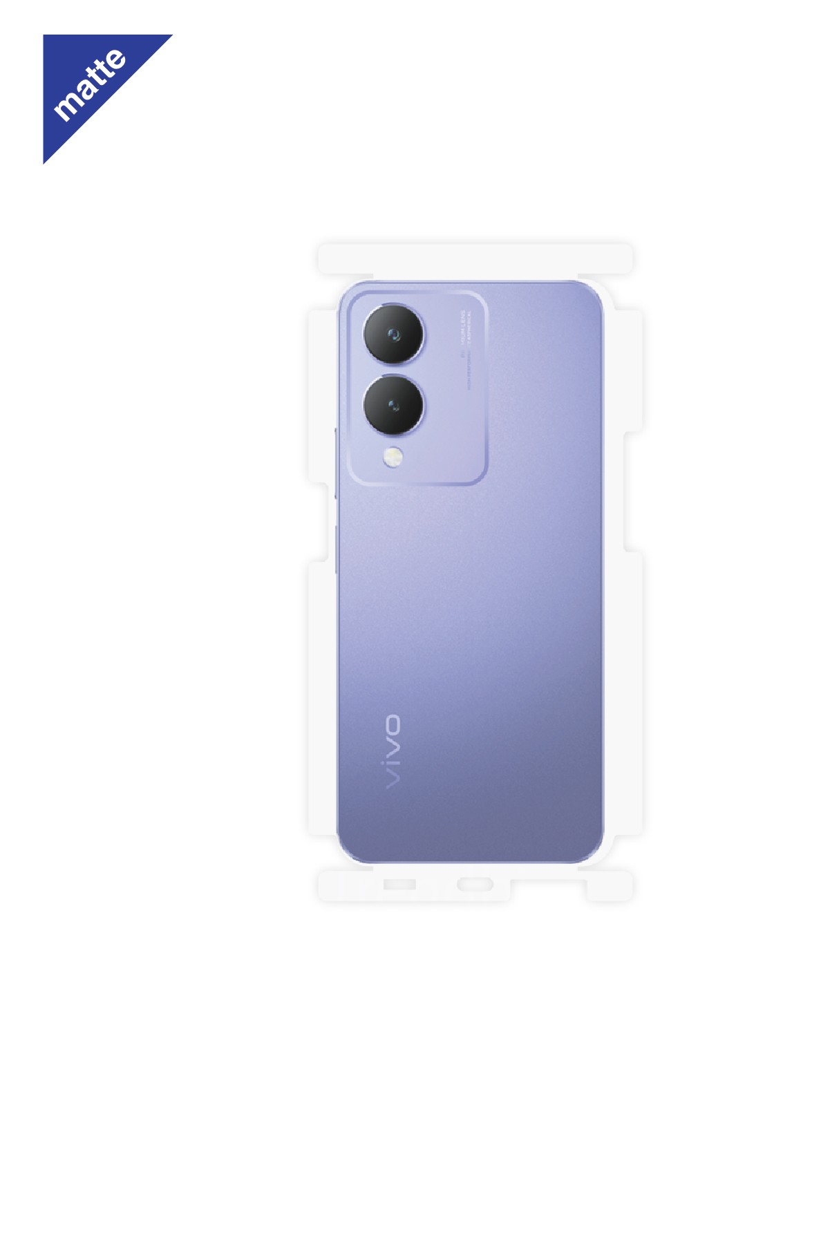 Vivo Y17s - Arka/Yan Koruyucu Mat Şeffaf Poliüretan Film (150 micron)