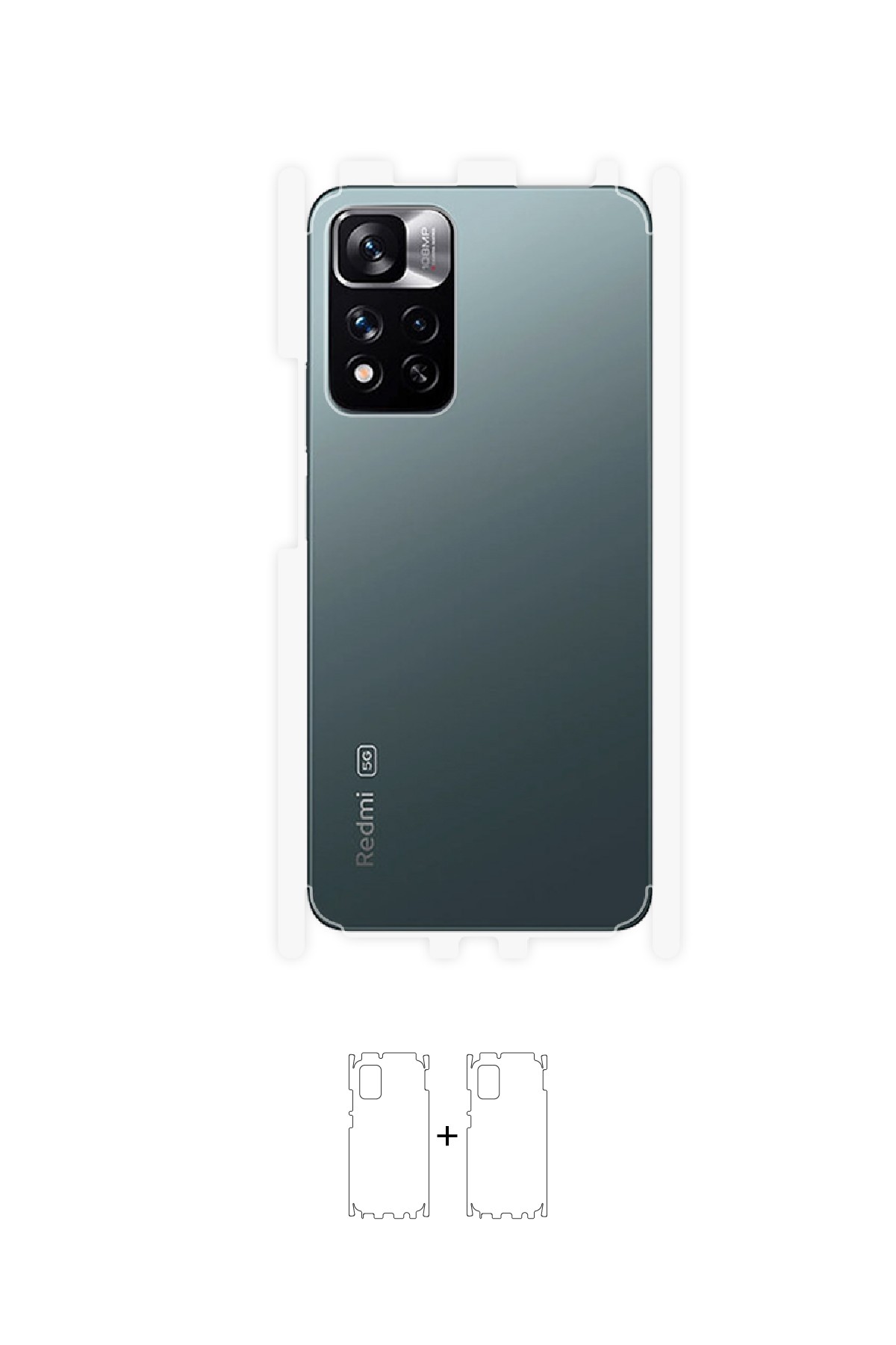 Xiaomi Redmi Note 11 Pro Plus - Arka/Yan Koruyucu Parlak Şeffaf Poliüretan Film (150 micron)