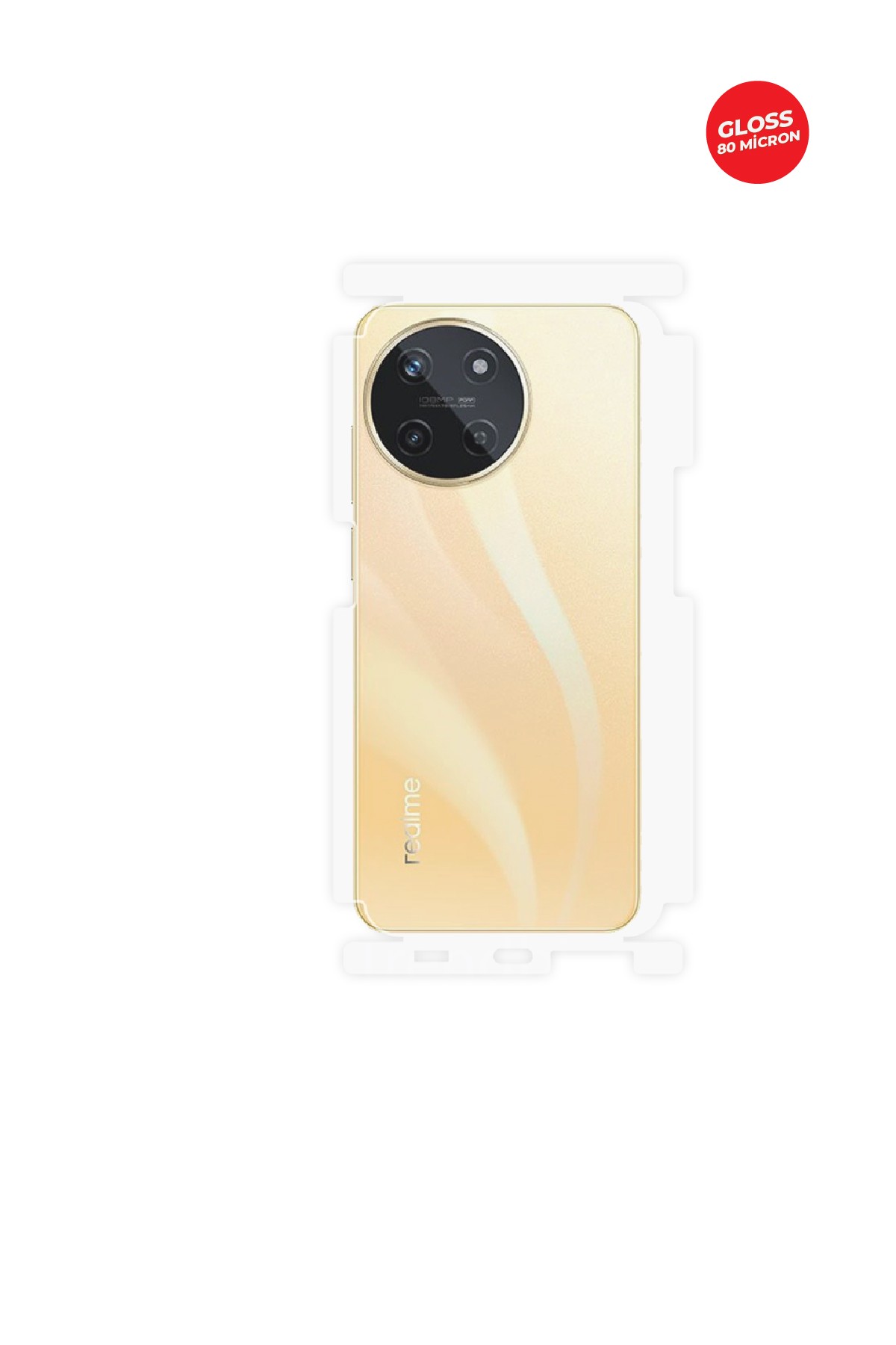 Realme 11 4G - Arka/Yan Koruyucu Parlak Şeffaf TPU Film (80 micron)