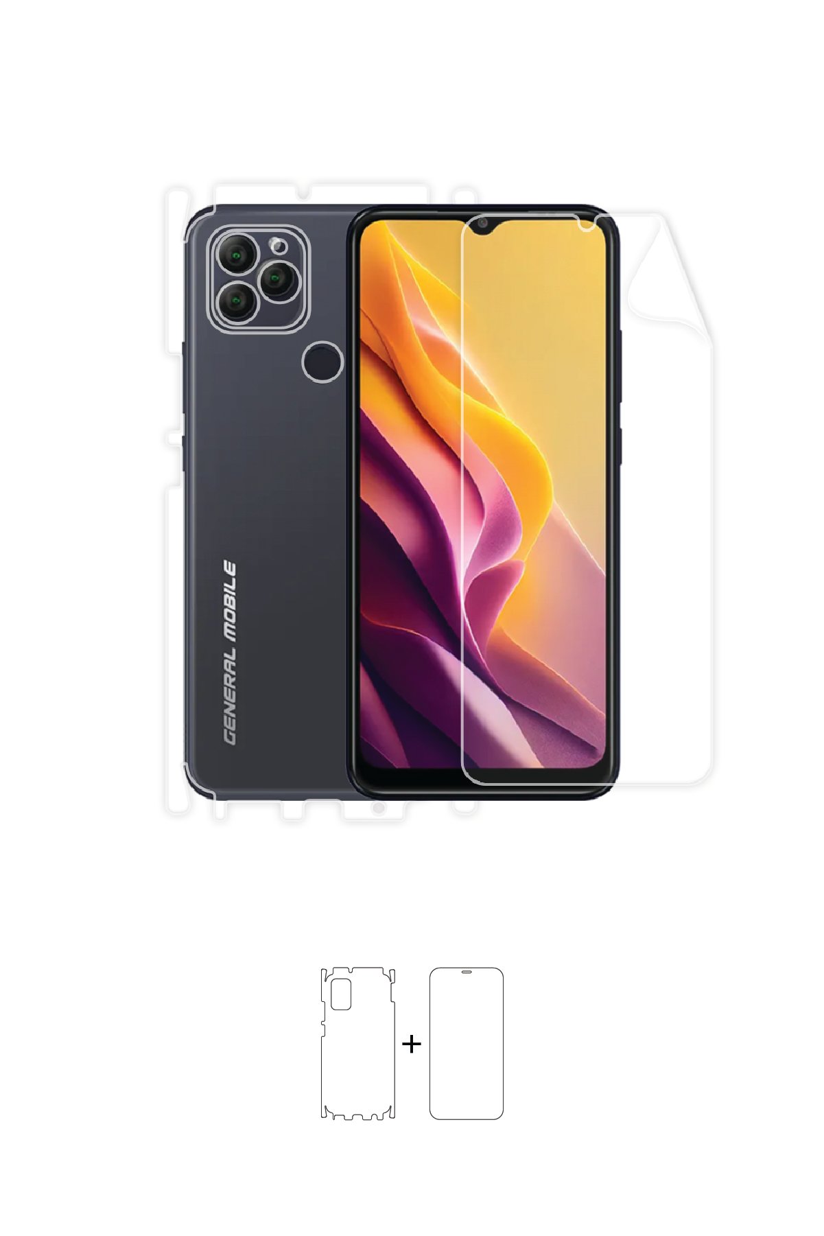 General Mobile GM 22S - Fullbody Koruyucu Parlak Şeffaf Poliüretan Film (150 micron)