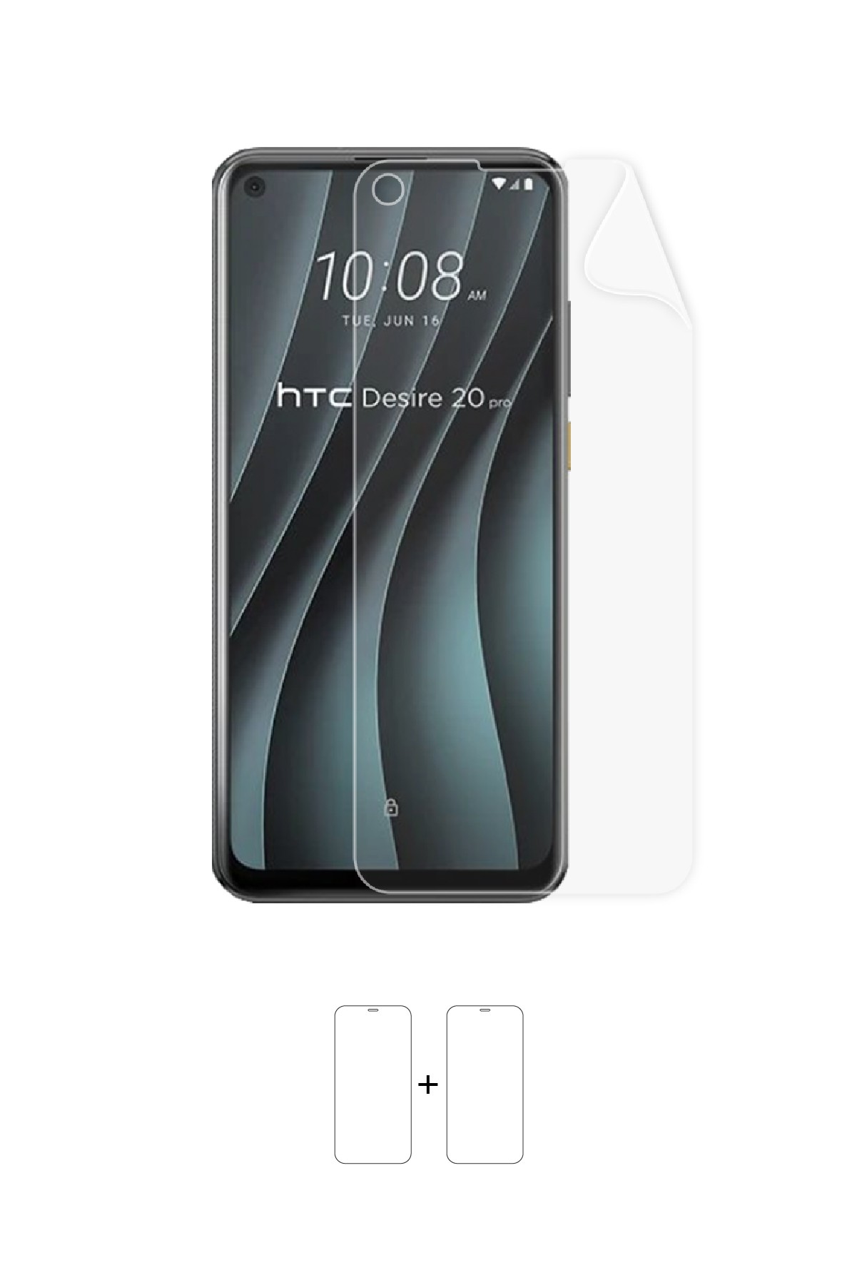 HTC Desire 20 Pro - Ekran Koruyucu Parlak Şeffaf Poliüretan Film (150 mikron)