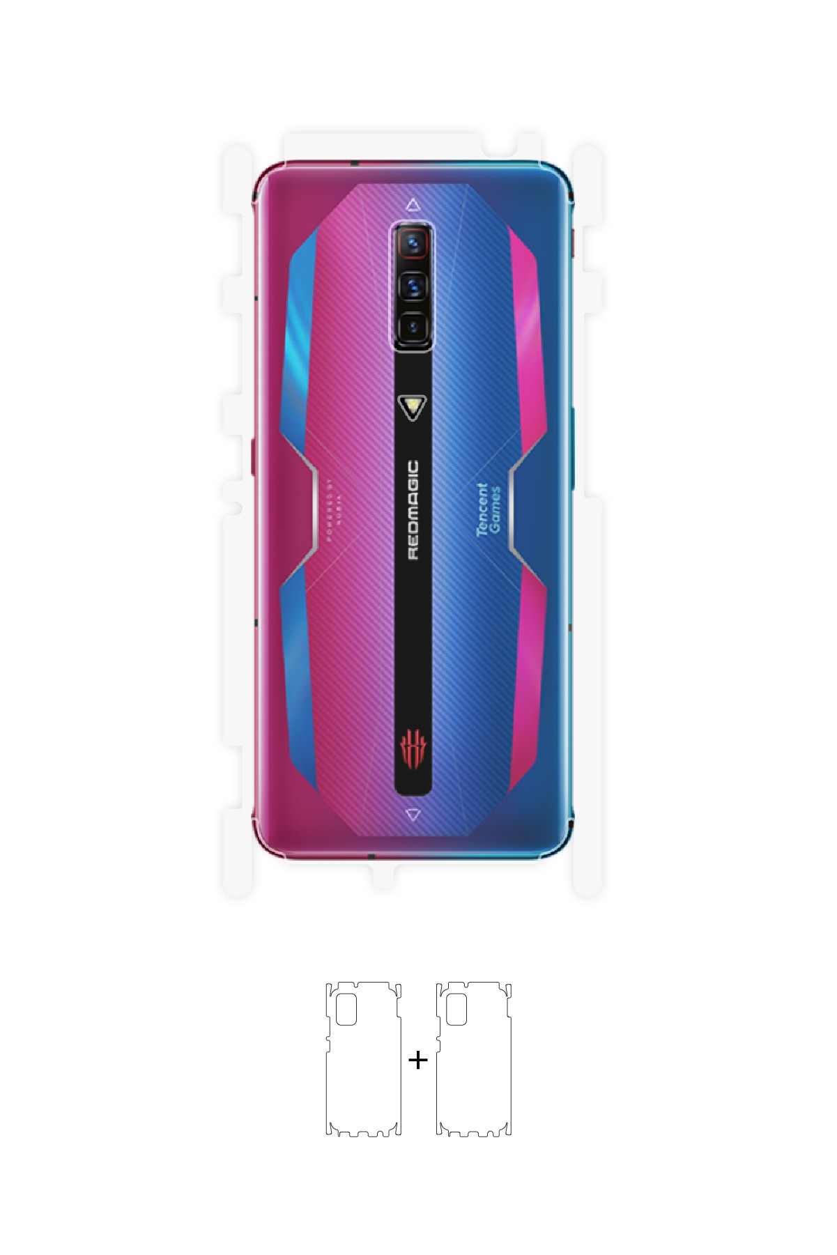 ZTE Nubia Red Magic 6 - Arka/Yan Koruyucu Parlak Şeffaf Poliüretan Film (150 micron)
