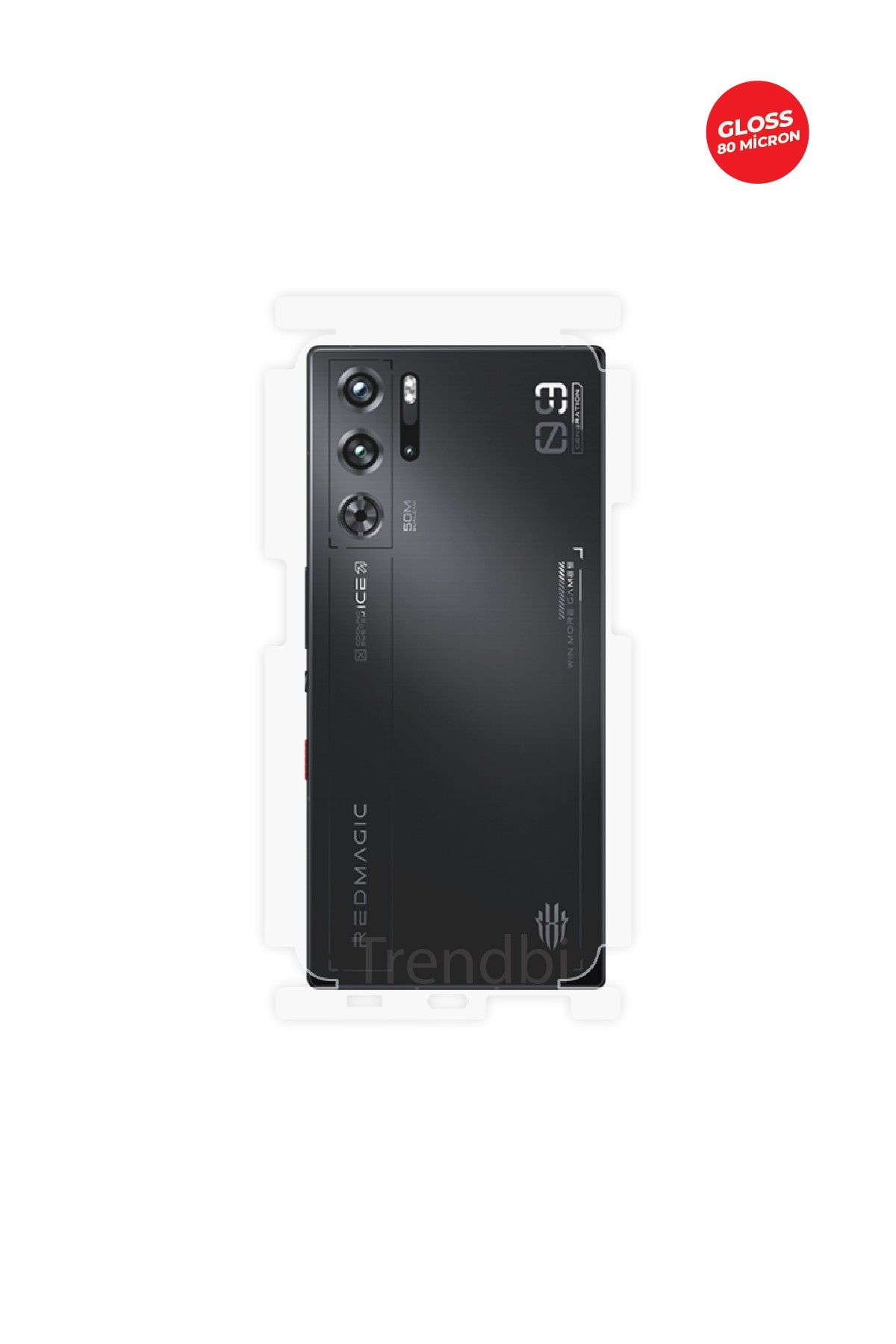ZTE Nubia Red Magic 9 Pro - Arka/Yan Koruyucu Parlak Şeffaf TPU Film (80 micron)