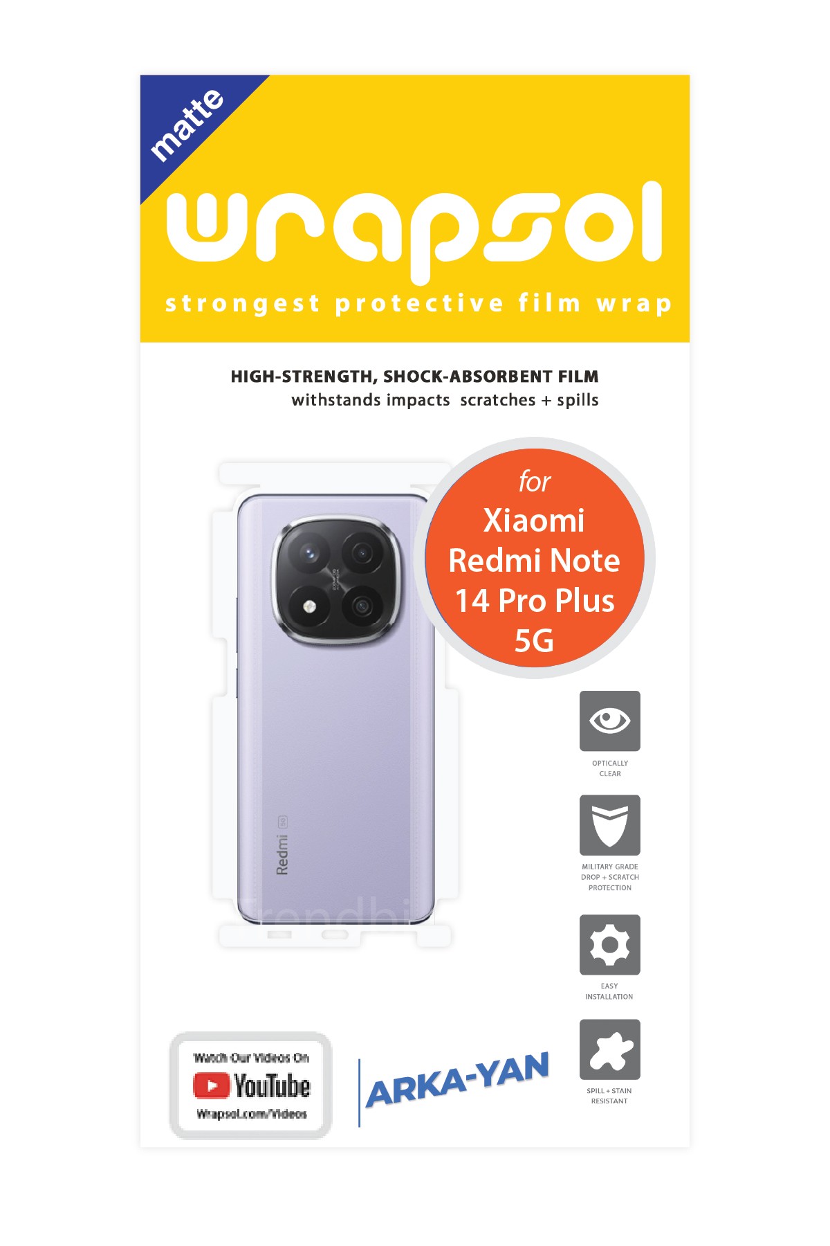 Xiaomi Redmi 14 Pro Plus 5g - Arka/Yan Koruyucu Mat Şeffaf Poliüretan Film (150 micron)