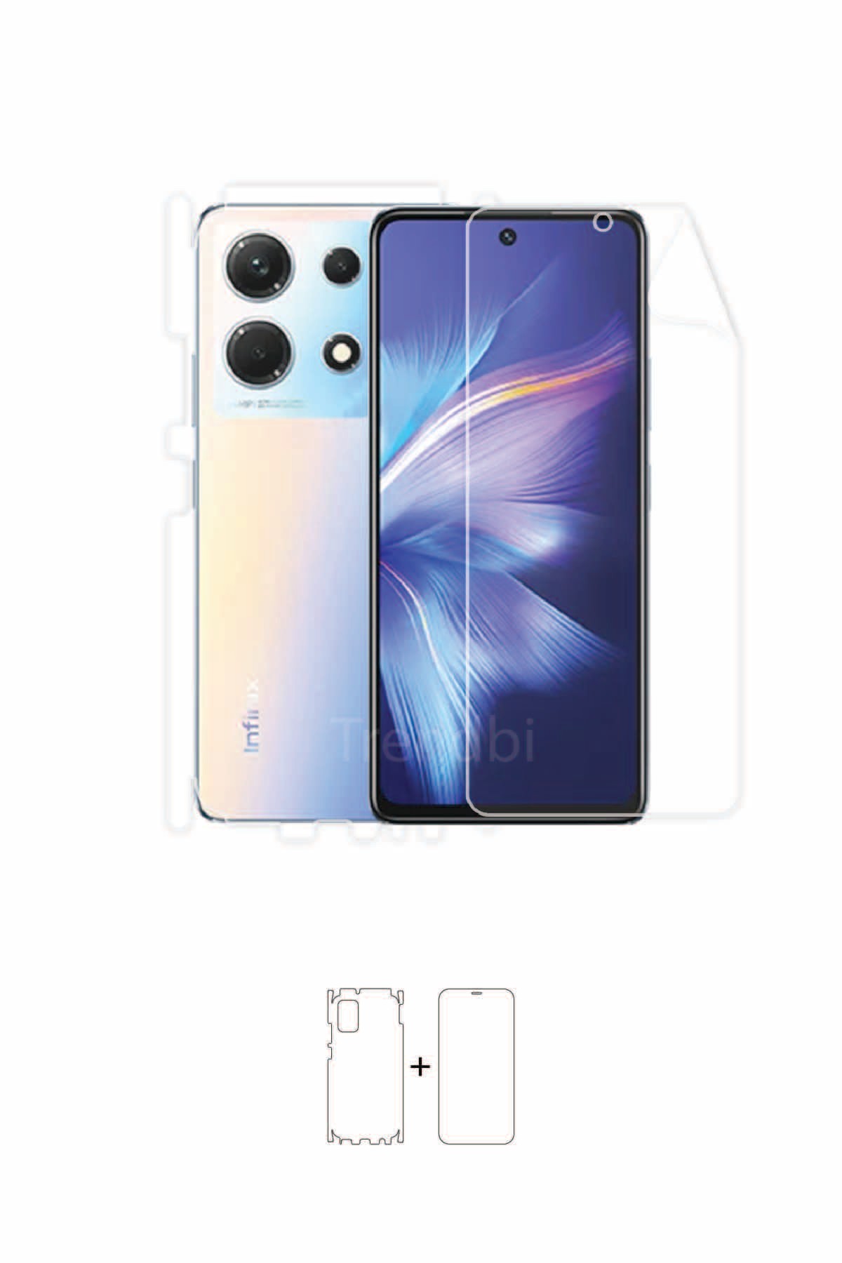 Infinix Note 30 - Fullbody Koruyucu Parlak Şeffaf Poliüretan Film (150 micron)