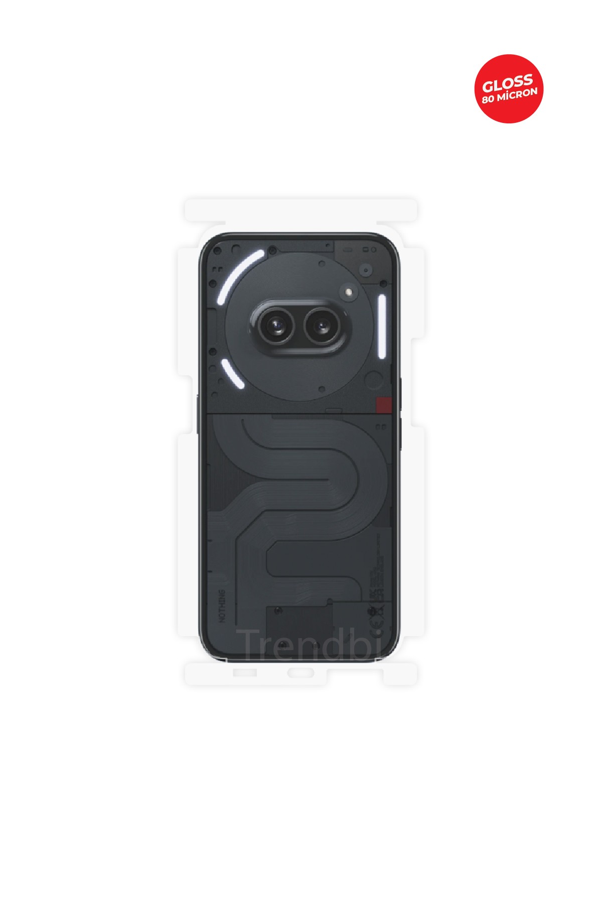 Nothing Phone 2a - Arka/Yan Koruyucu Parlak Şeffaf TPU Film (80 micron)