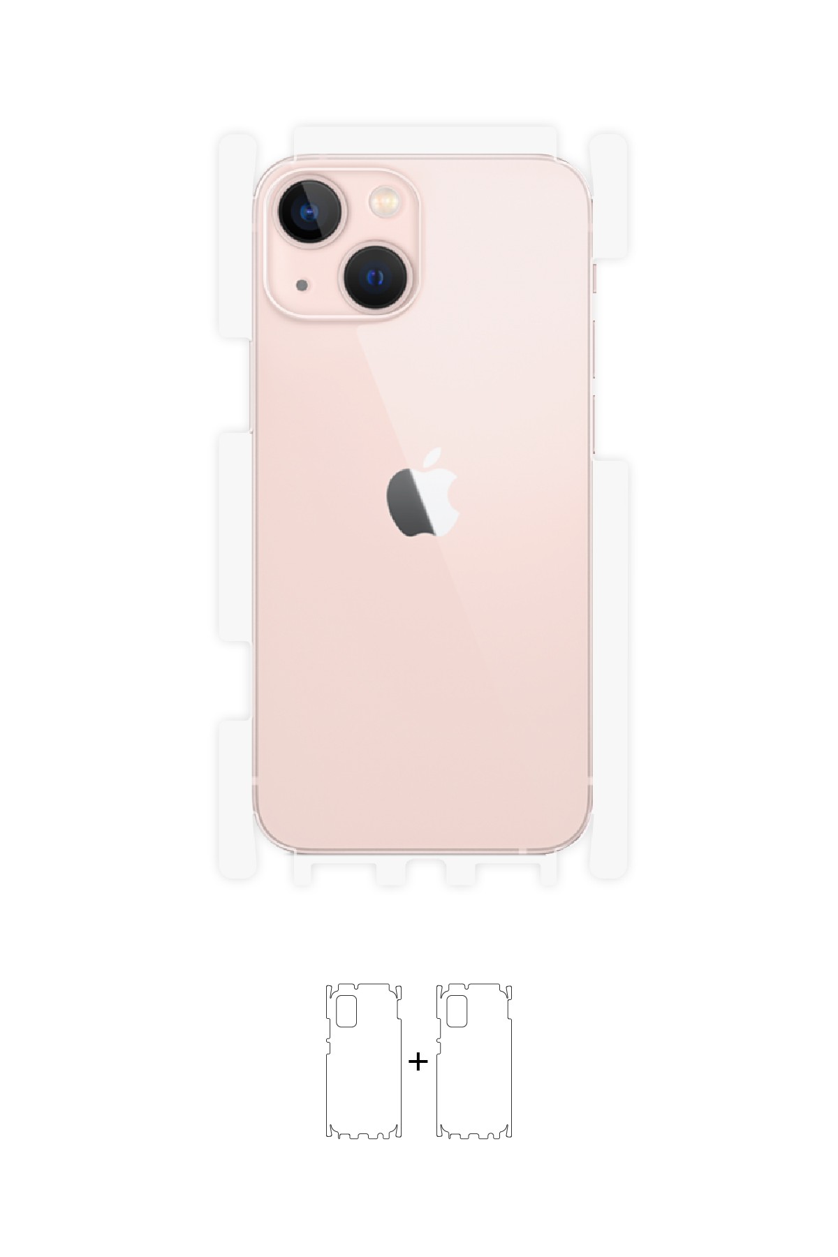 iPhone 13 Mini - Arka/Yan Koruyucu Parlak Şeffaf Poliüretan Film (150 micron)