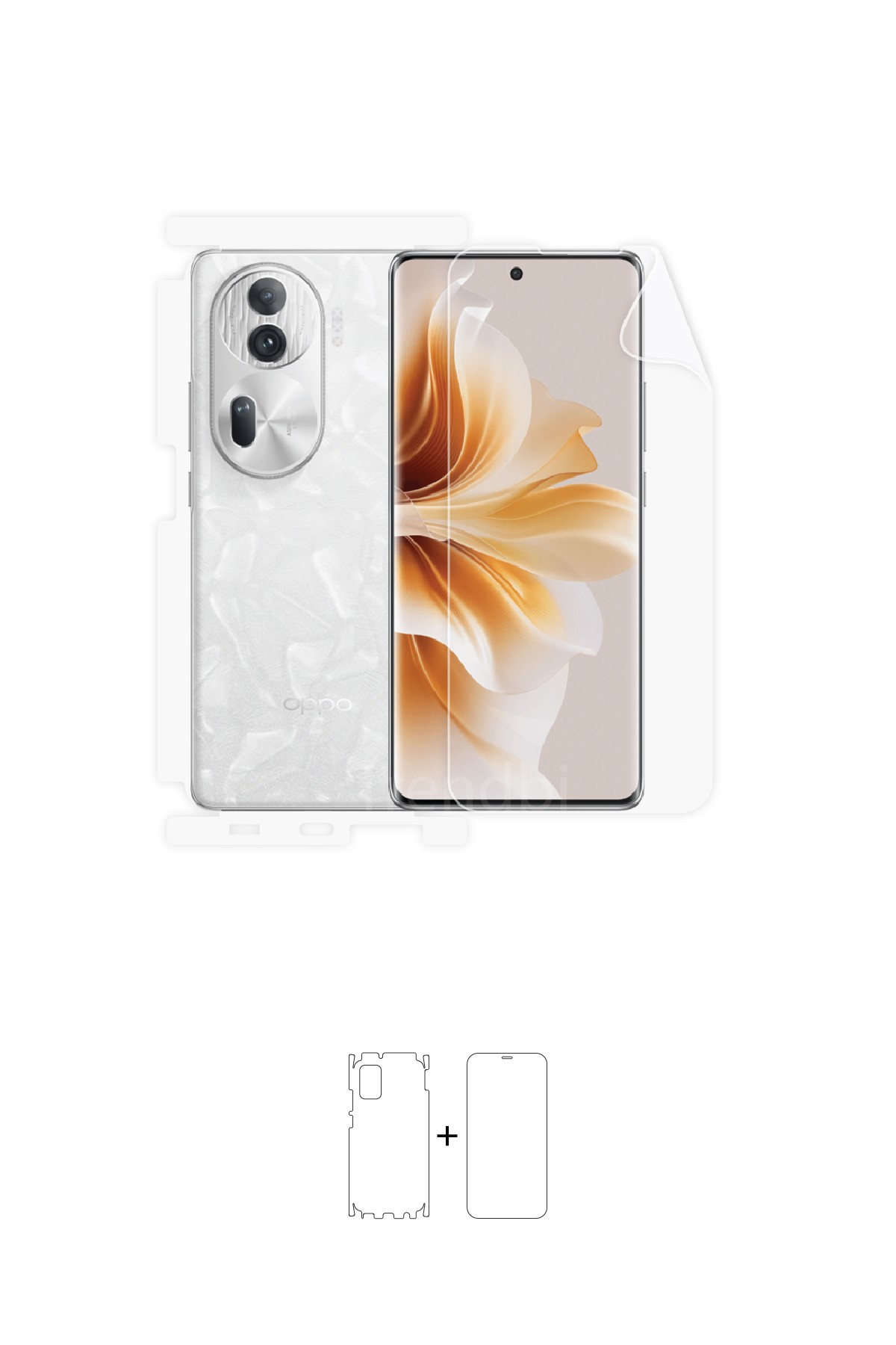 Oppo Reno 11 Pro - Fullbody Koruyucu Parlak Şeffaf Poliüretan Film (150 micron)