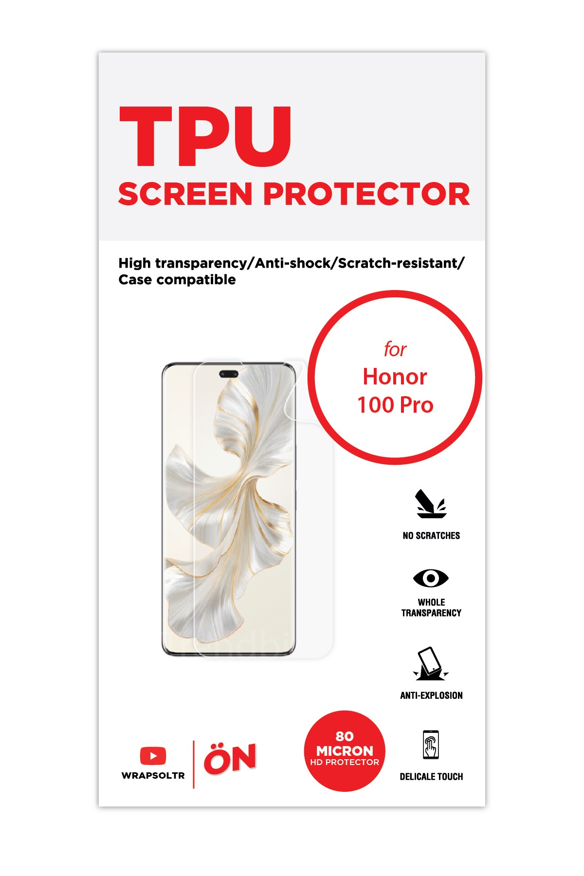 Honor 100 Pro - Ekran Koruyucu Parlak Şeffaf TPU Film (80 micron)