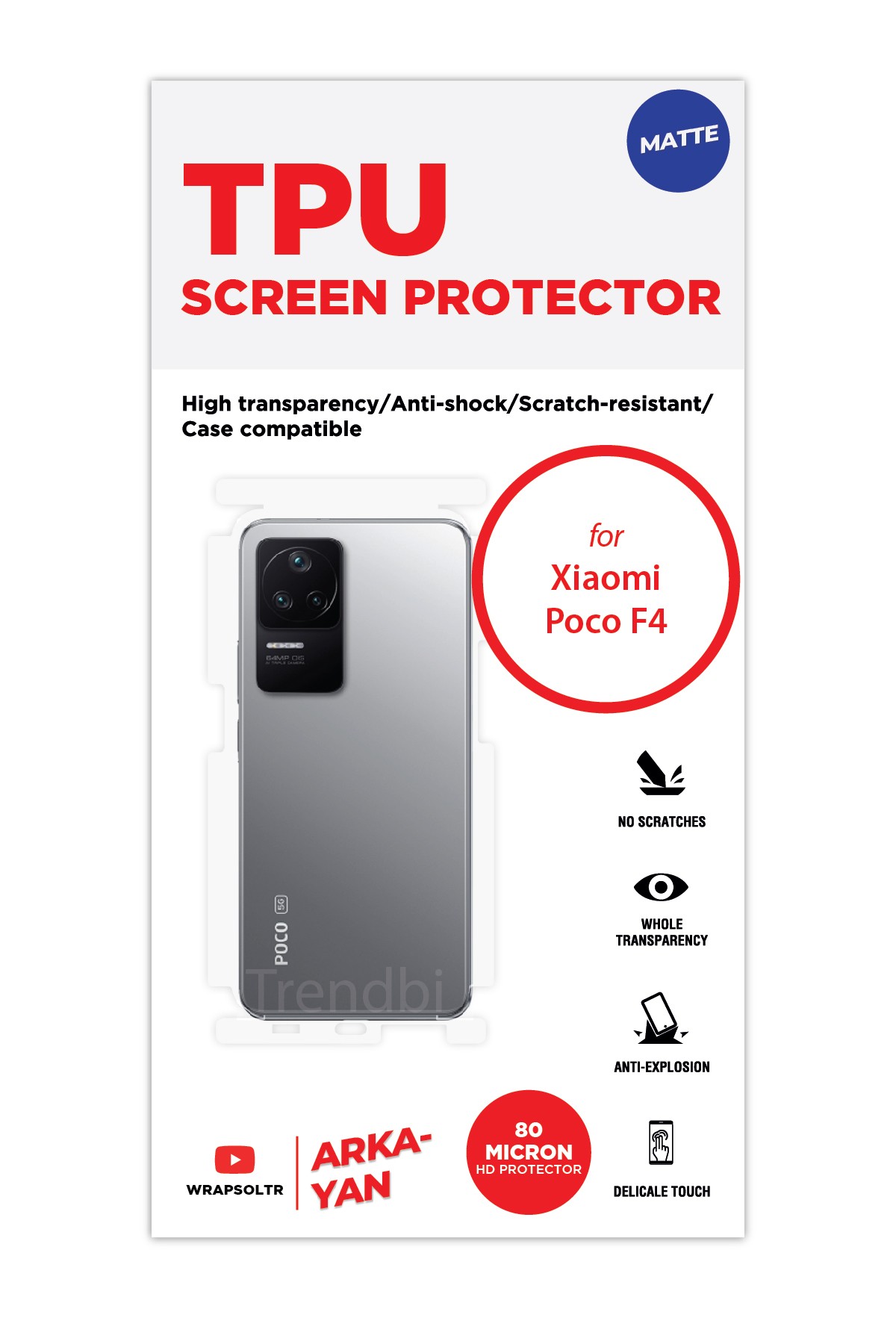 Xiaomi Poco F4 - Arka/Yan Koruyucu Mat TPU Film (80 micron)