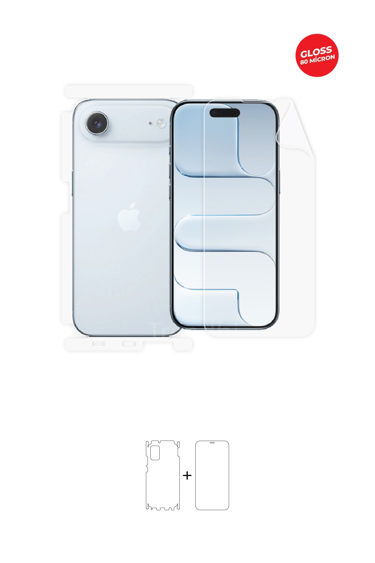 iPhone 17 Air - Fullbody Koruyucu Parlak Şeffaf TPU Film (80 micron)