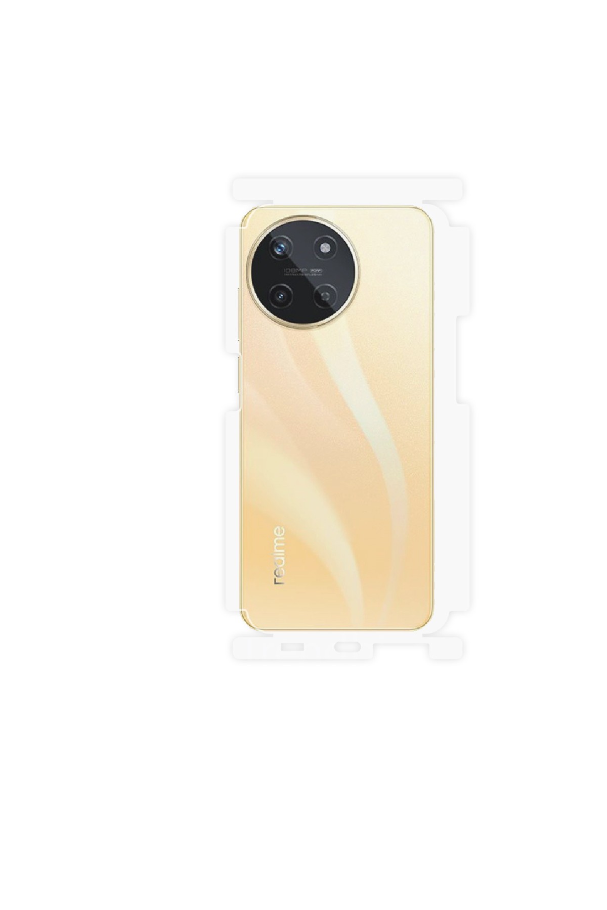 Realme 11 4G - Arka/Yan Koruyucu Parlak Şeffaf Poliüretan Film (150 micron)