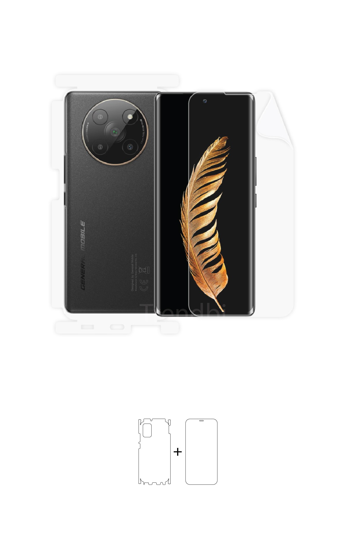 General Mobile Phoenix 5G - Fullbody Koruyucu Parlak Şeffaf Poliüretan Film (150 micron)