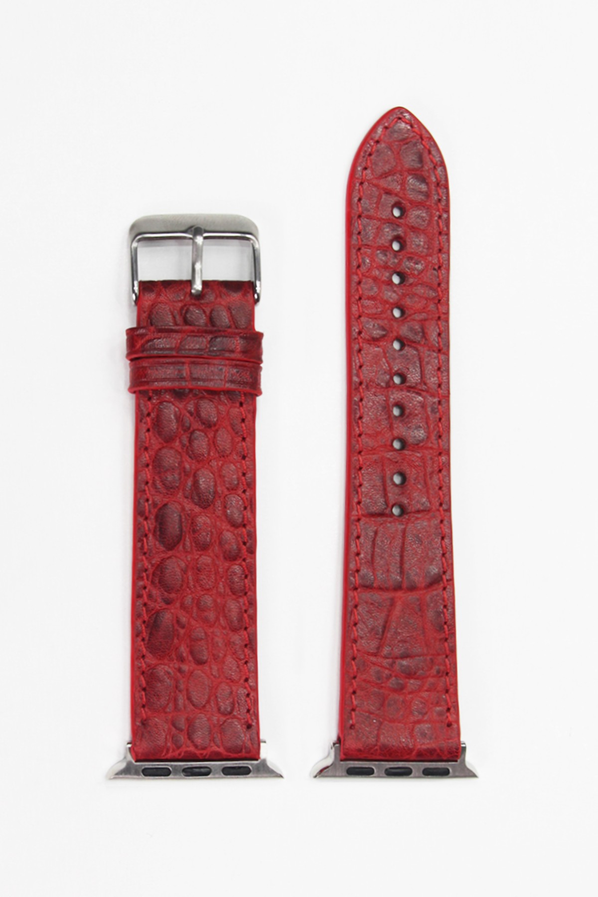 Apple Watch Croco Deri Kordon Kirmizi - 38/40/41 mm