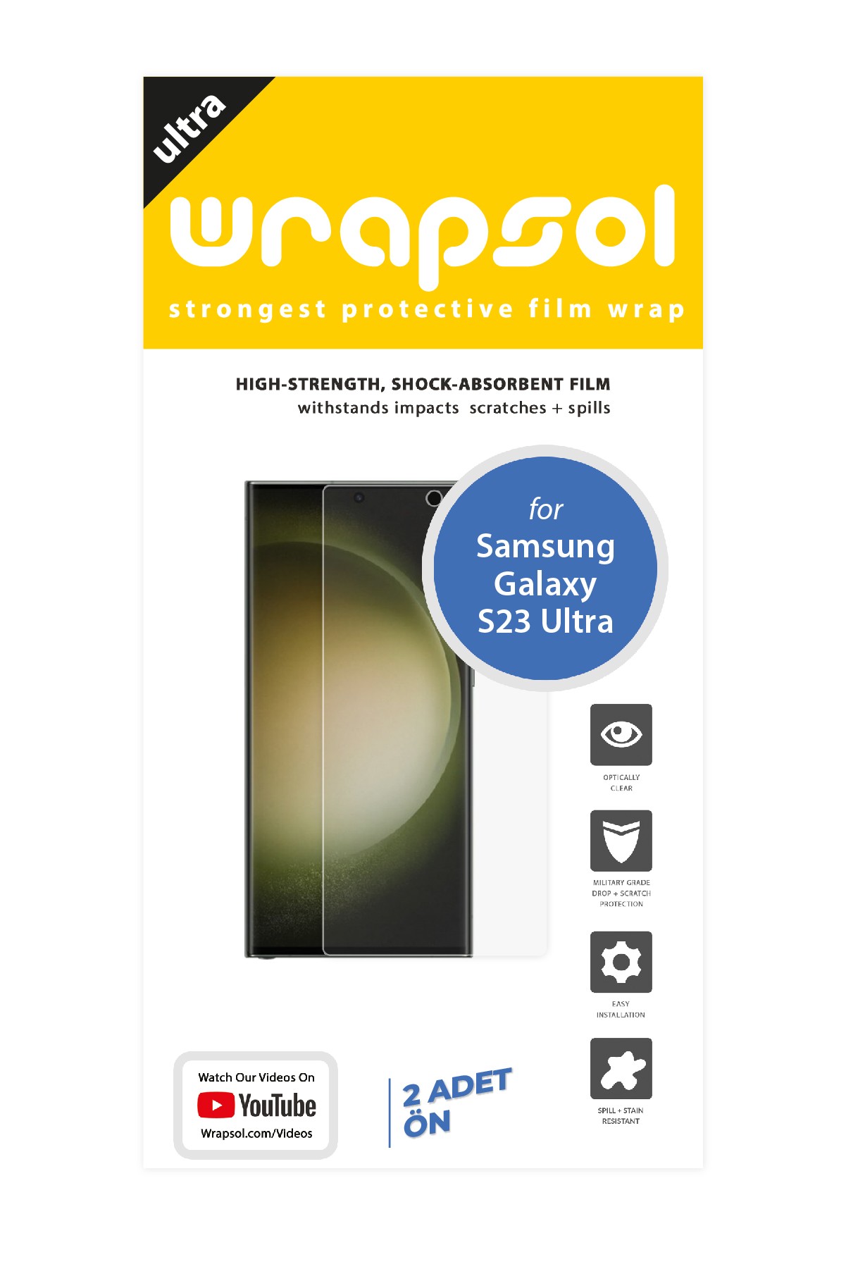 Samsung Galaxy S23 Ultra - Ekran Koruyucu Parlak Şeffaf Poliüretan Film (150 mikron)