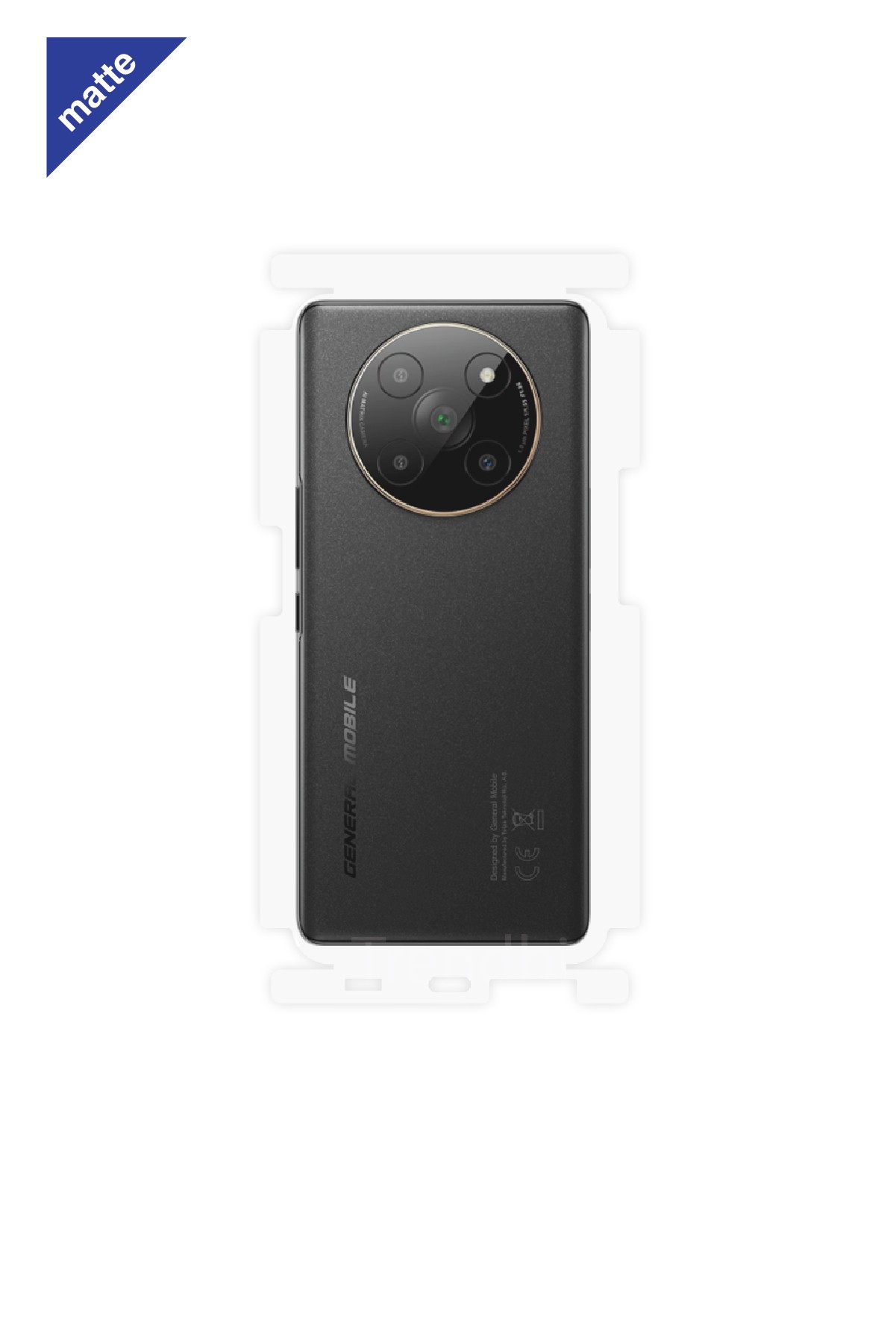 General Mobile Phoenix 5G - Arka/Yan Koruyucu Mat Şeffaf Poliüretan Film (150 micron)