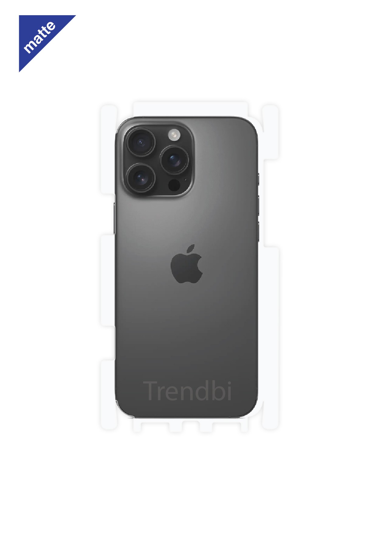 iPhone 16 Pro Max - Arka/Yan Koruyucu Mat Şeffaf Poliüretan Film (150 micron)