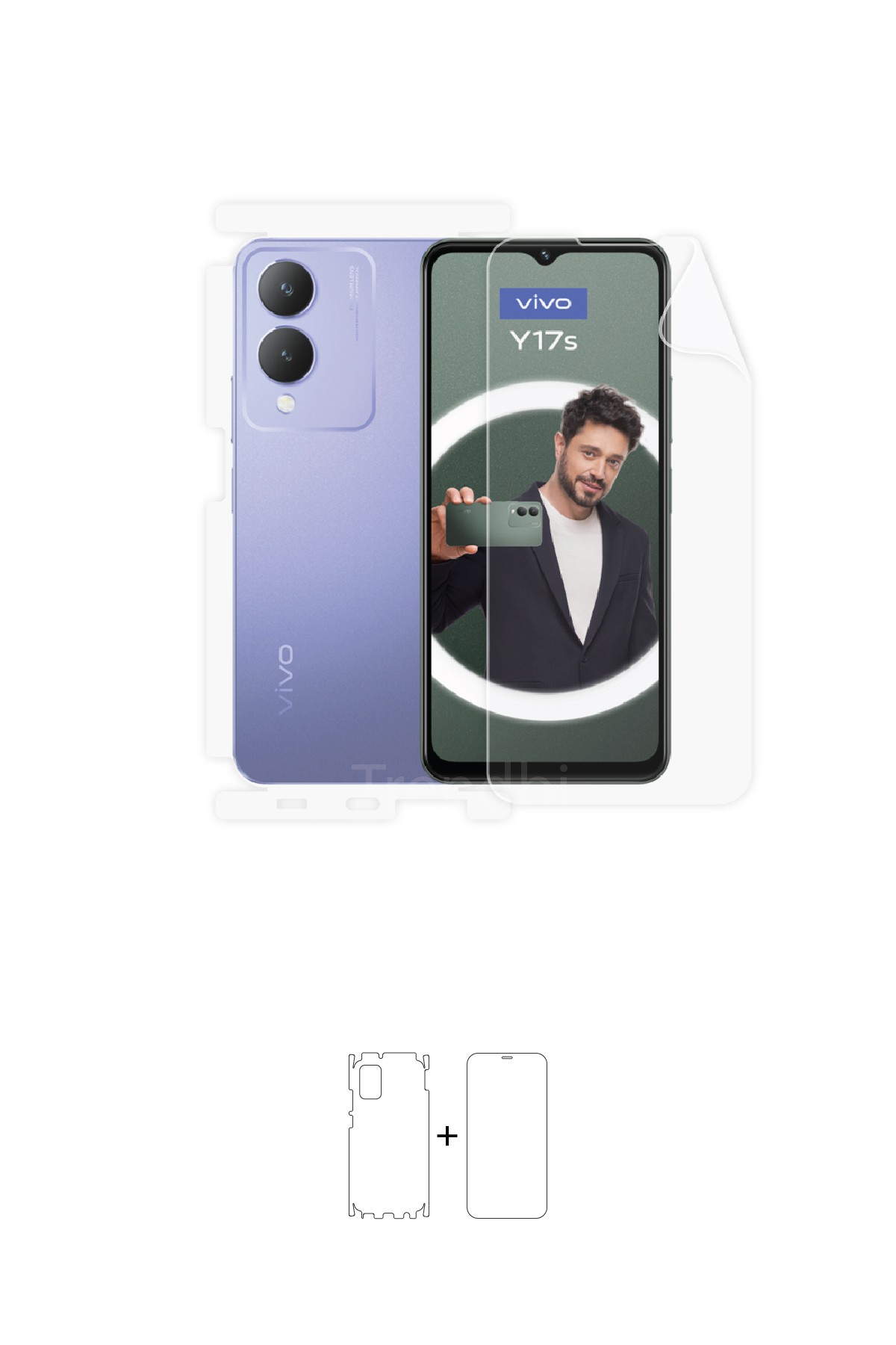 Vivo Y17s - Fullbody Koruyucu Parlak Şeffaf Poliüretan Film (150 micron)