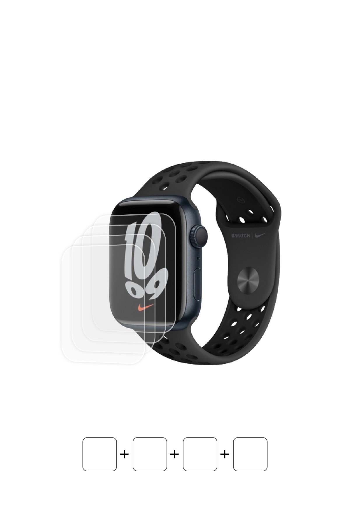 Apple Watch Nike Series 7 / 45 mm - Ekran Koruyucu Parlak Şeffaf Poliüretan Film (150 mikron)