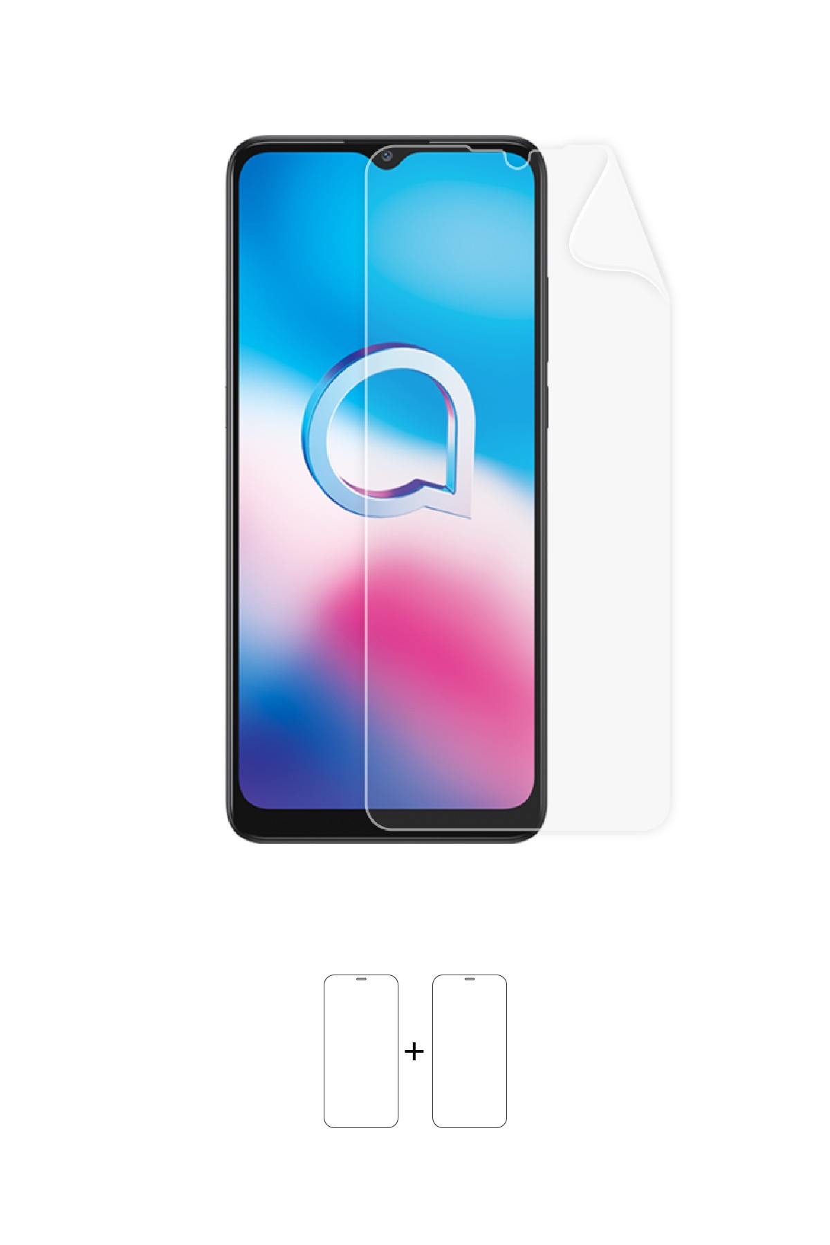 Alcatel 3X 2020 - Ekran Koruyucu Parlak Şeffaf Poliüretan Film (150 mikron)