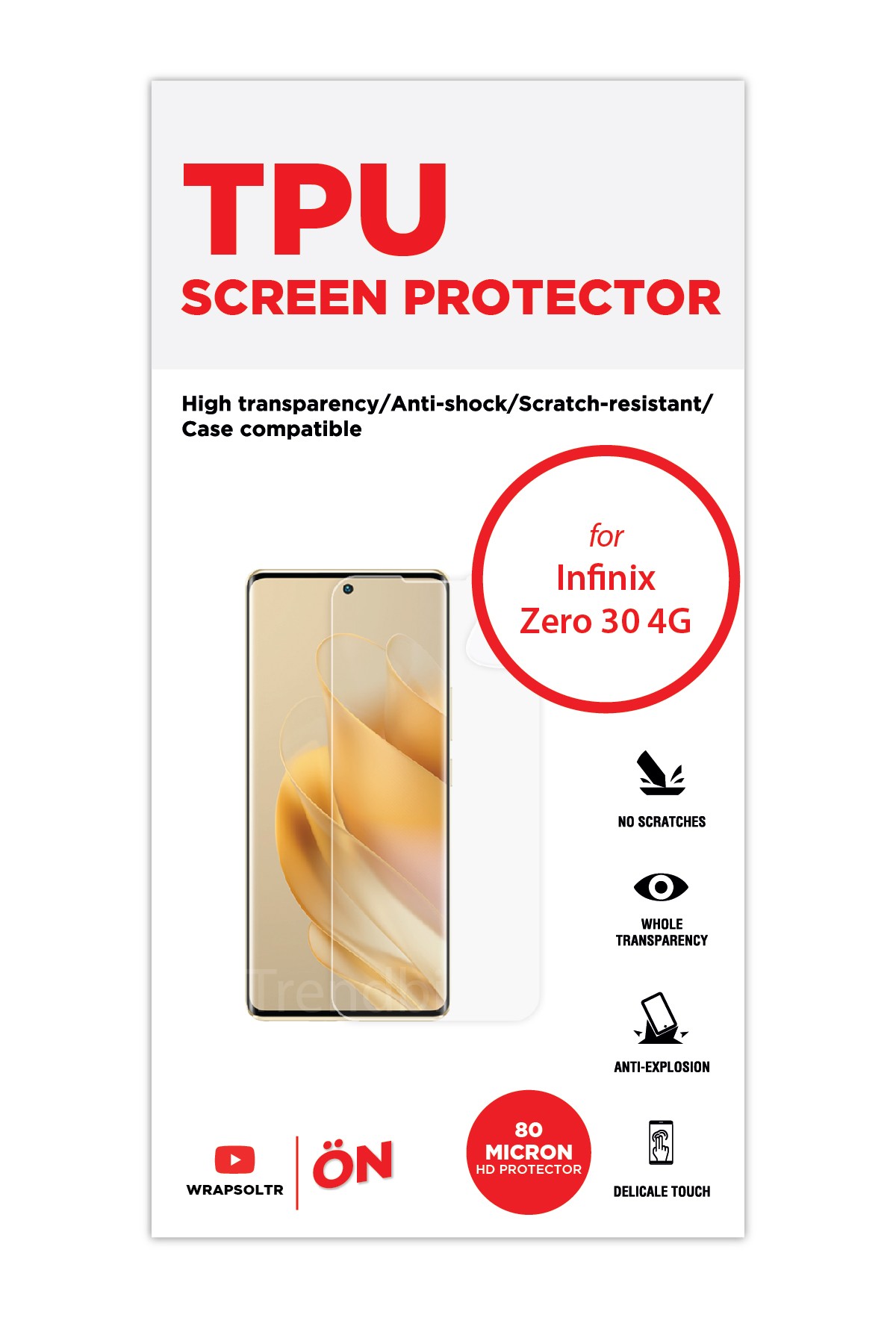 Infinix Zero 30 - Ekran Koruyucu Parlak Şeffaf TPU Film (80 micron)