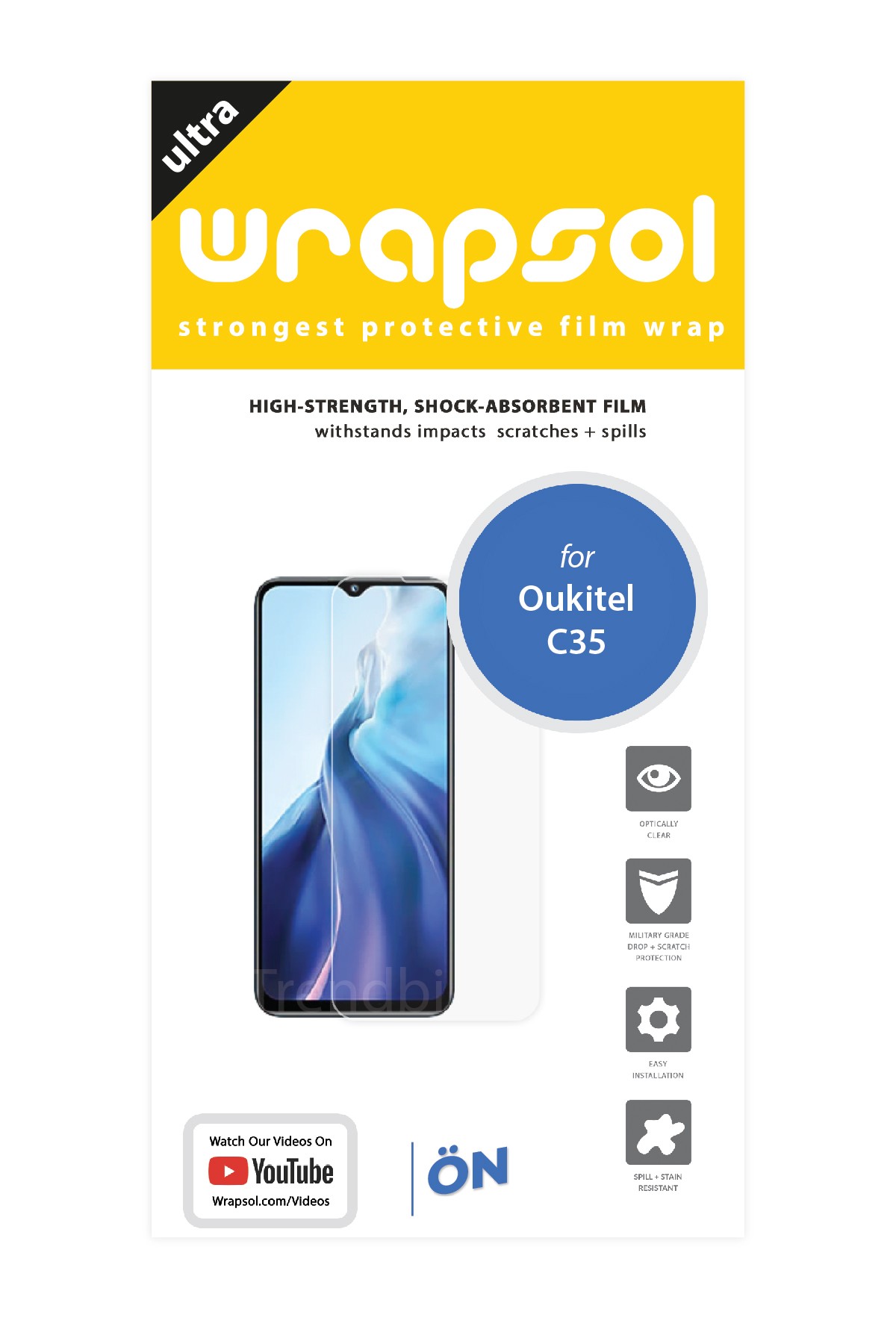Oukitel C35 - Ekran Koruyucu Parlak Şeffaf Poliüretan Film (150 mikron)