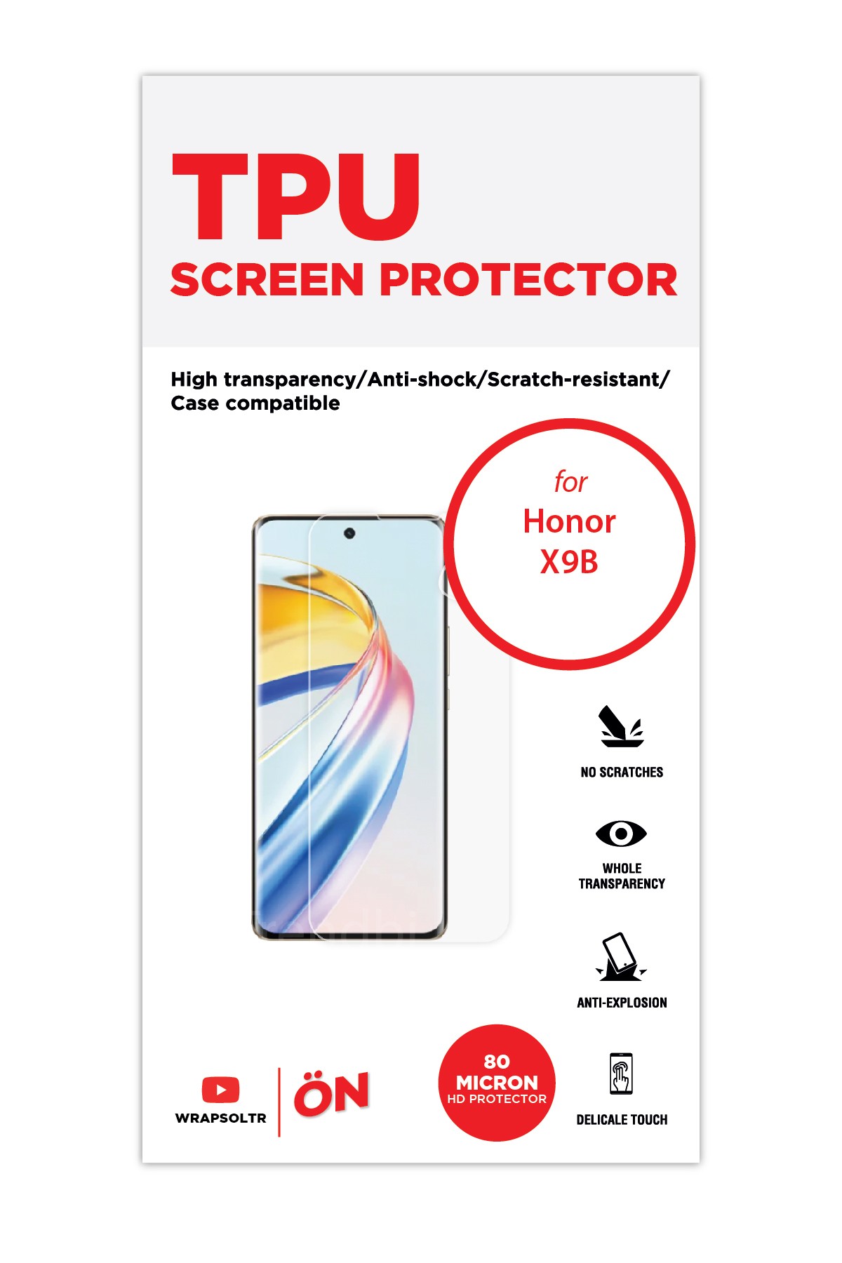 Honor X9b - Ekran Koruyucu Parlak Şeffaf TPU Film (80 micron)