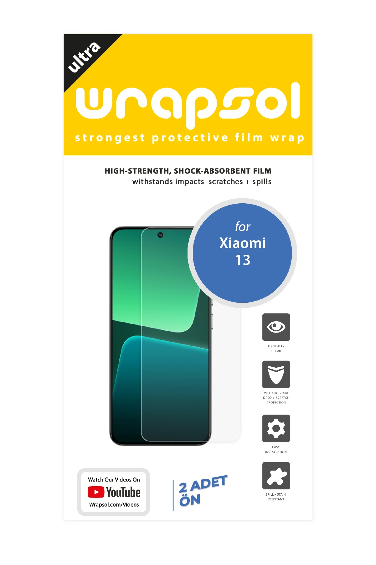 Xiaomi 13 - Ekran Koruyucu Parlak Şeffaf Poliüretan Film (150 mikron)