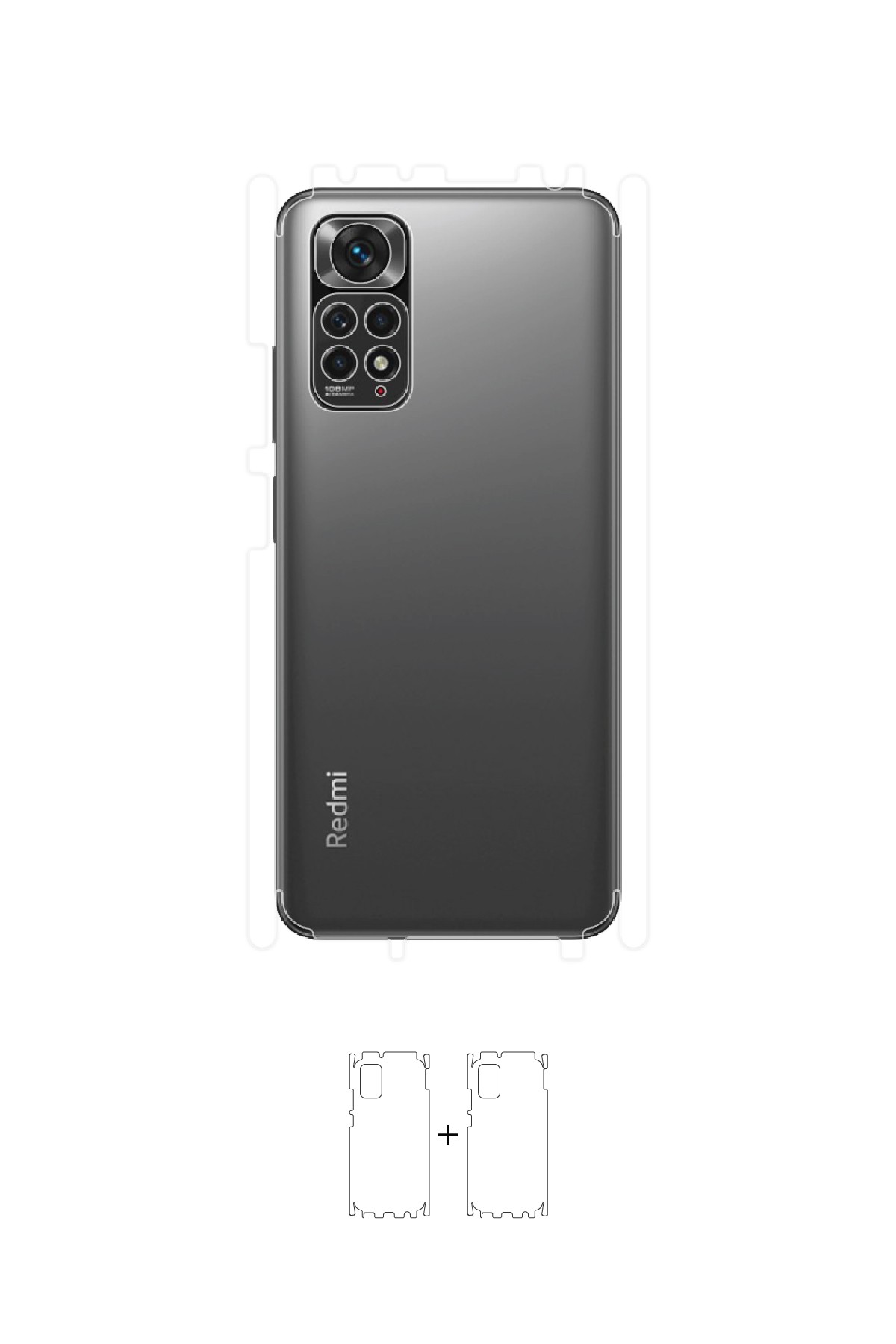 Xiaomi Redmi Note 11s - Arka/Yan Koruyucu Parlak Şeffaf Poliüretan Film (150 micron)