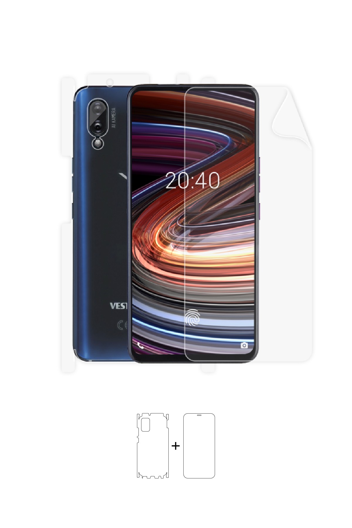 Vestel Venus Z40 - Fullbody Koruyucu Parlak Şeffaf Poliüretan Film (150 micron)