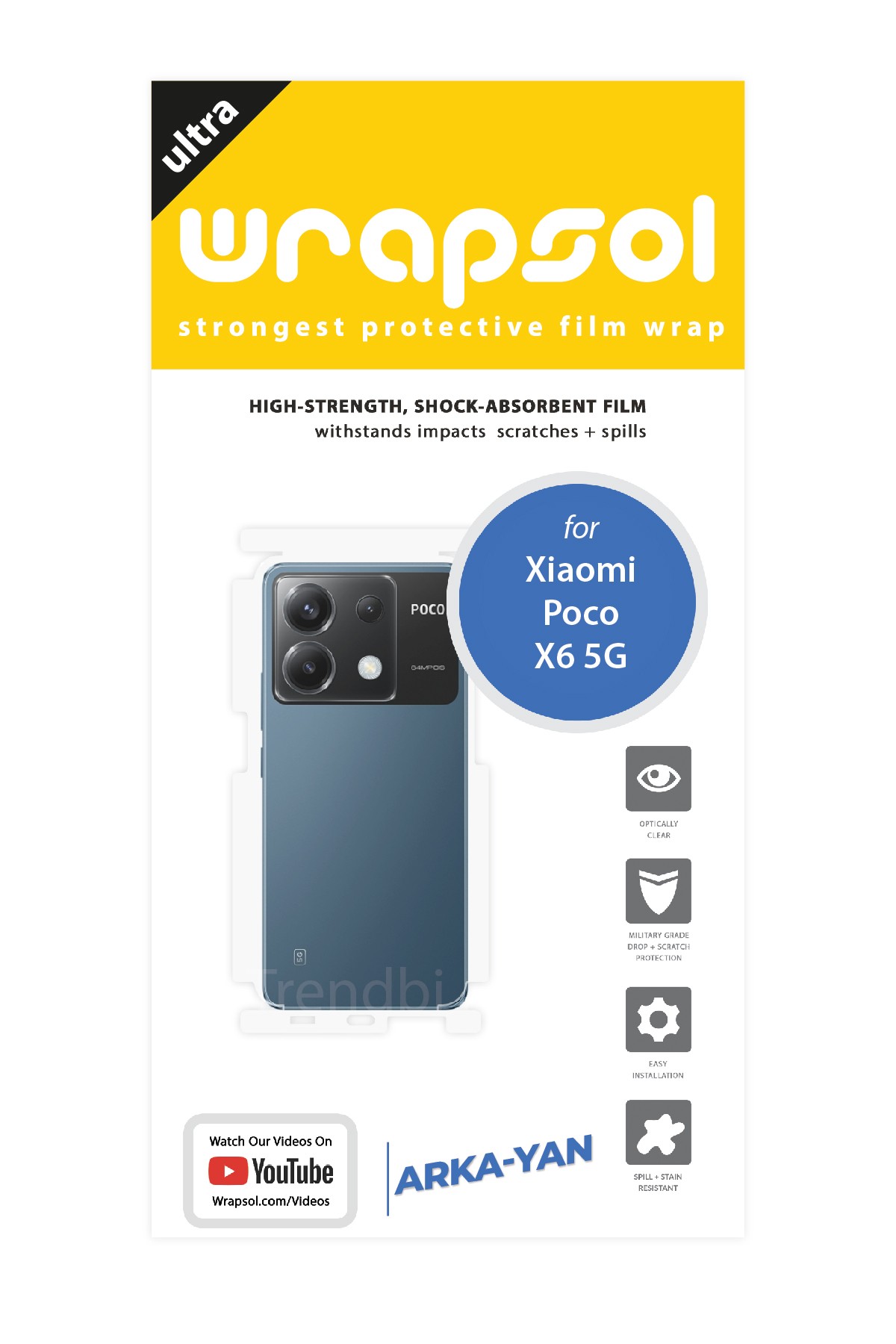 Xiaomi Poco X6 5G - Arka/Yan Koruyucu Parlak Şeffaf Poliüretan Film (150 micron)