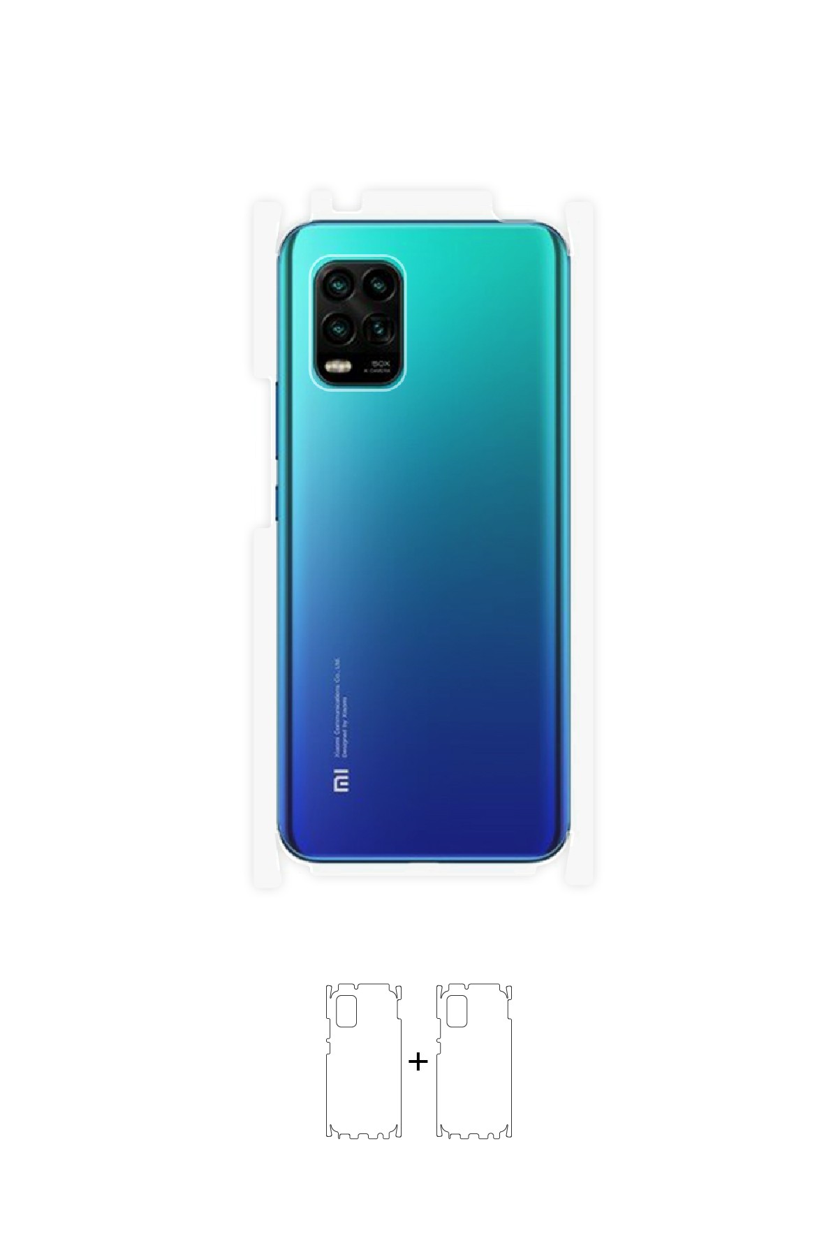 Xiaomi Mi 10 Lite Zoom - Arka/Yan Koruyucu Parlak Şeffaf Poliüretan Film (150 micron)