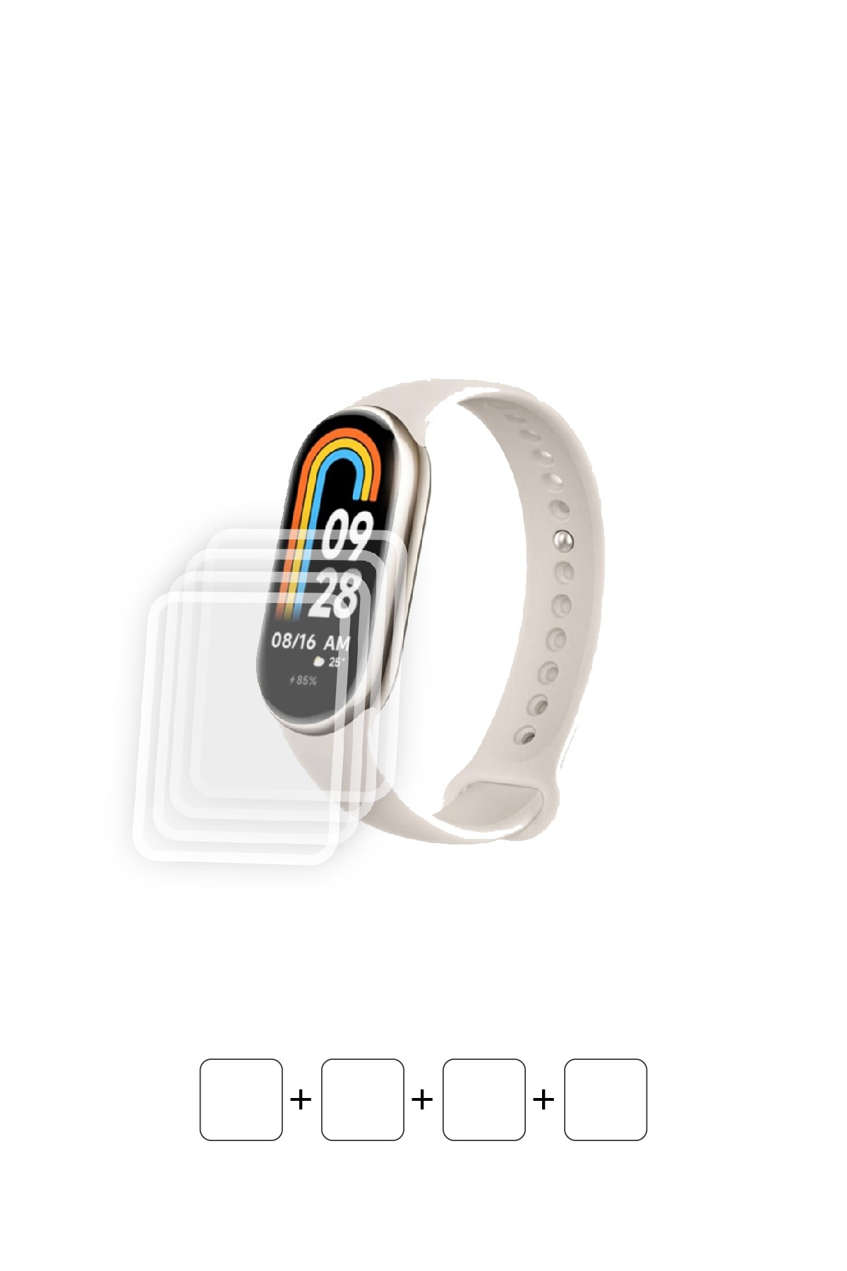 Xiaomi Smart Band 8 - Ekran Koruyucu Parlak Şeffaf Poliüretan Film (150 mikron)