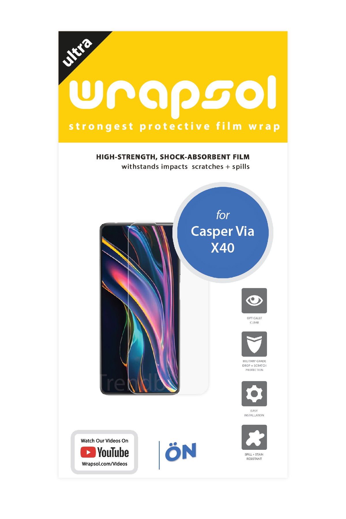 Casper Via X40 - Ekran Koruyucu Parlak Şeffaf Poliüretan Film (150 mikron)