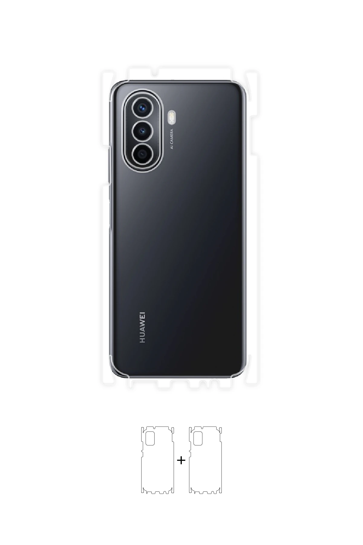 Huawei Nova Y70 - Arka/Yan Koruyucu Parlak Şeffaf Poliüretan Film (150 micron)